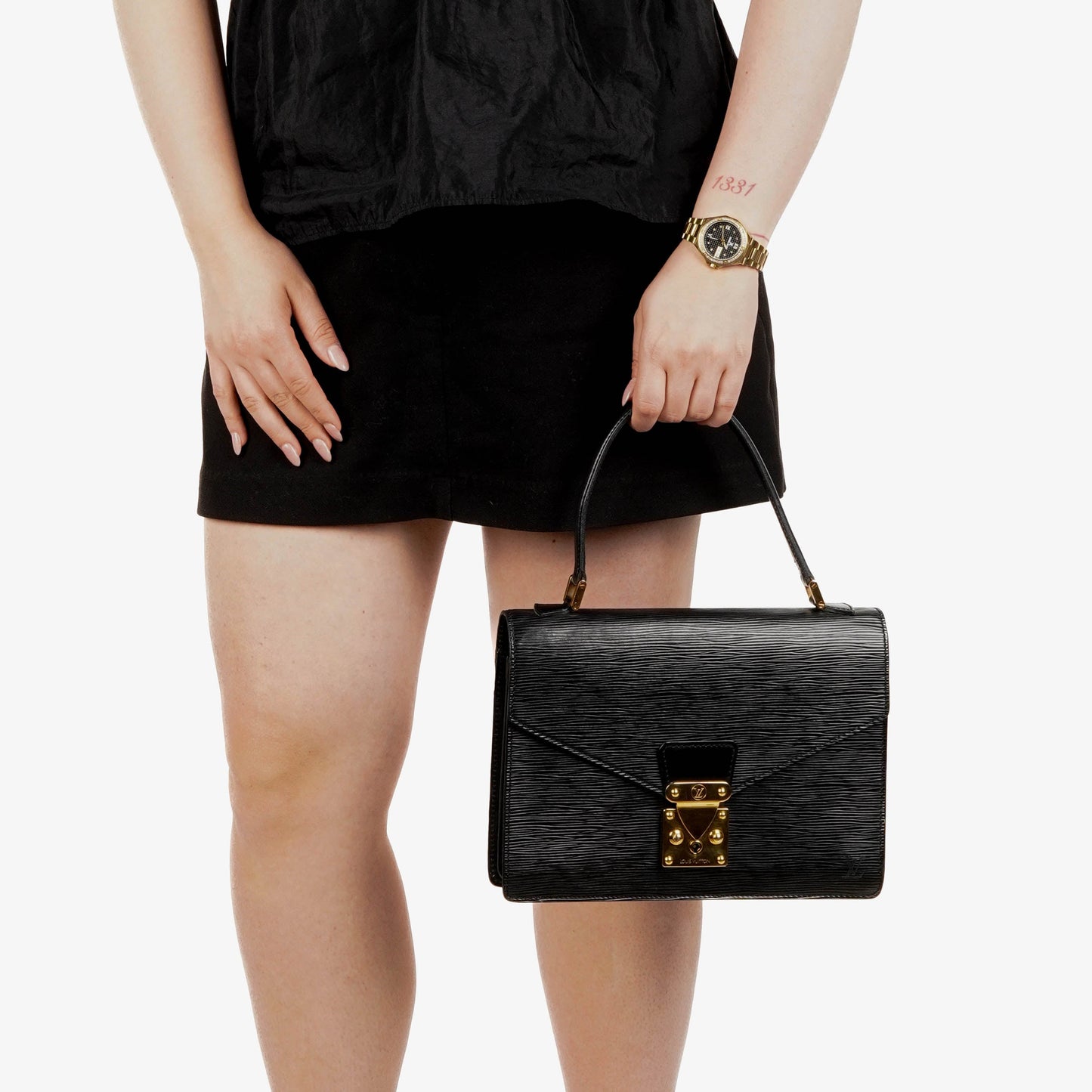 Louis Vuitton Concorde Black EPI Leather Bag