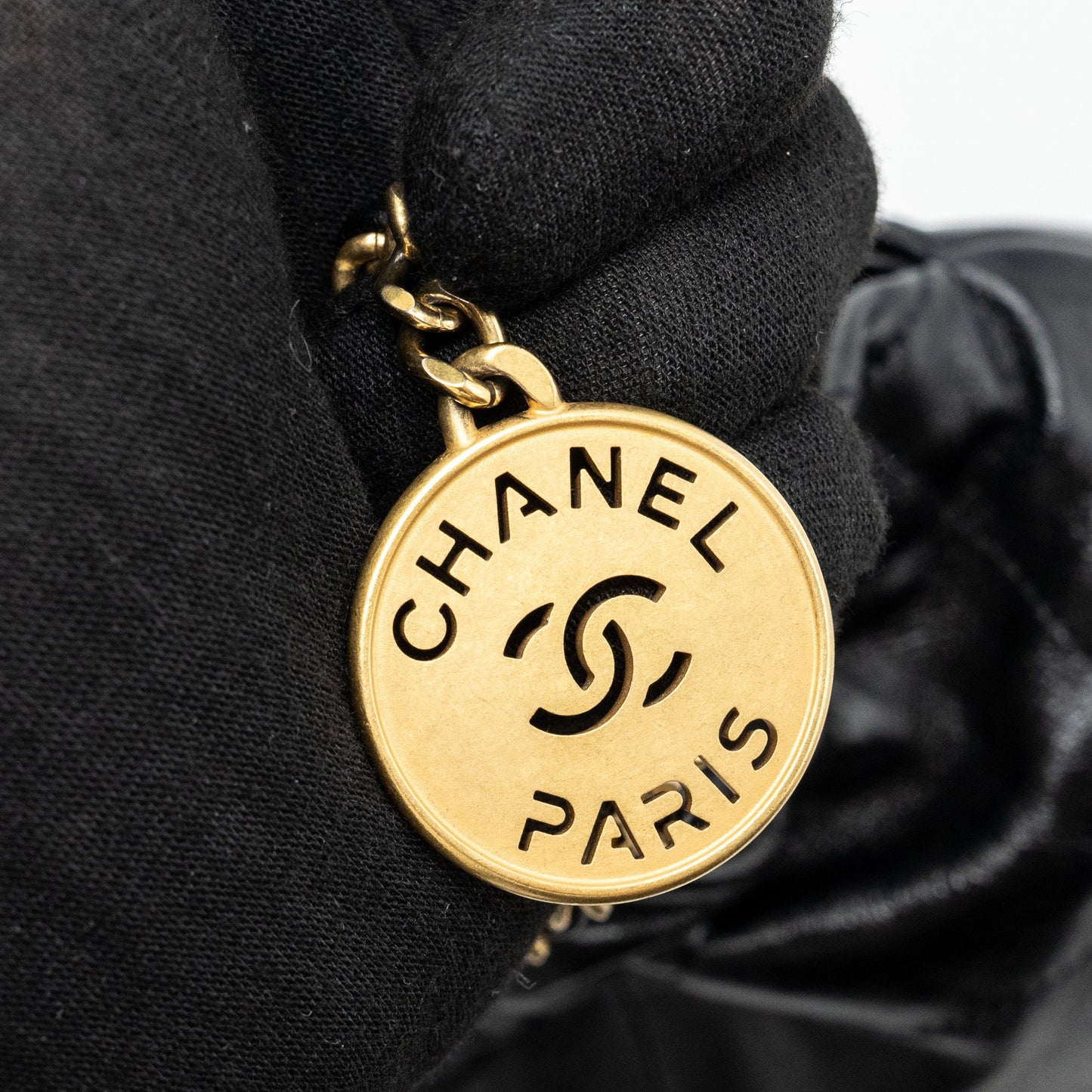 Chanel 23s Mini 22 Bag With Pearl Shiny Calfskin  (Microchip)