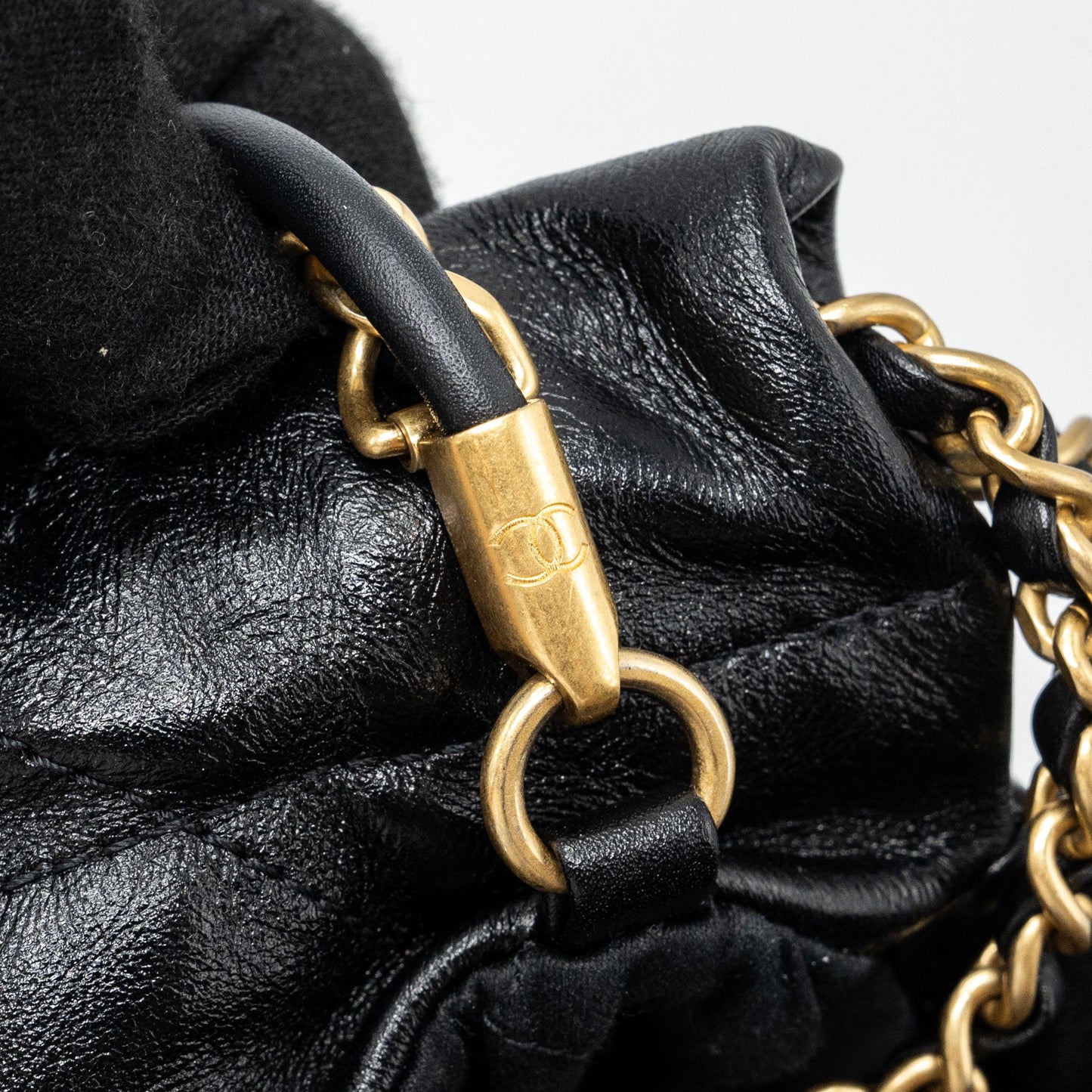 Chanel 23s Mini 22 Bag With Pearl Shiny Calfskin  (Microchip)