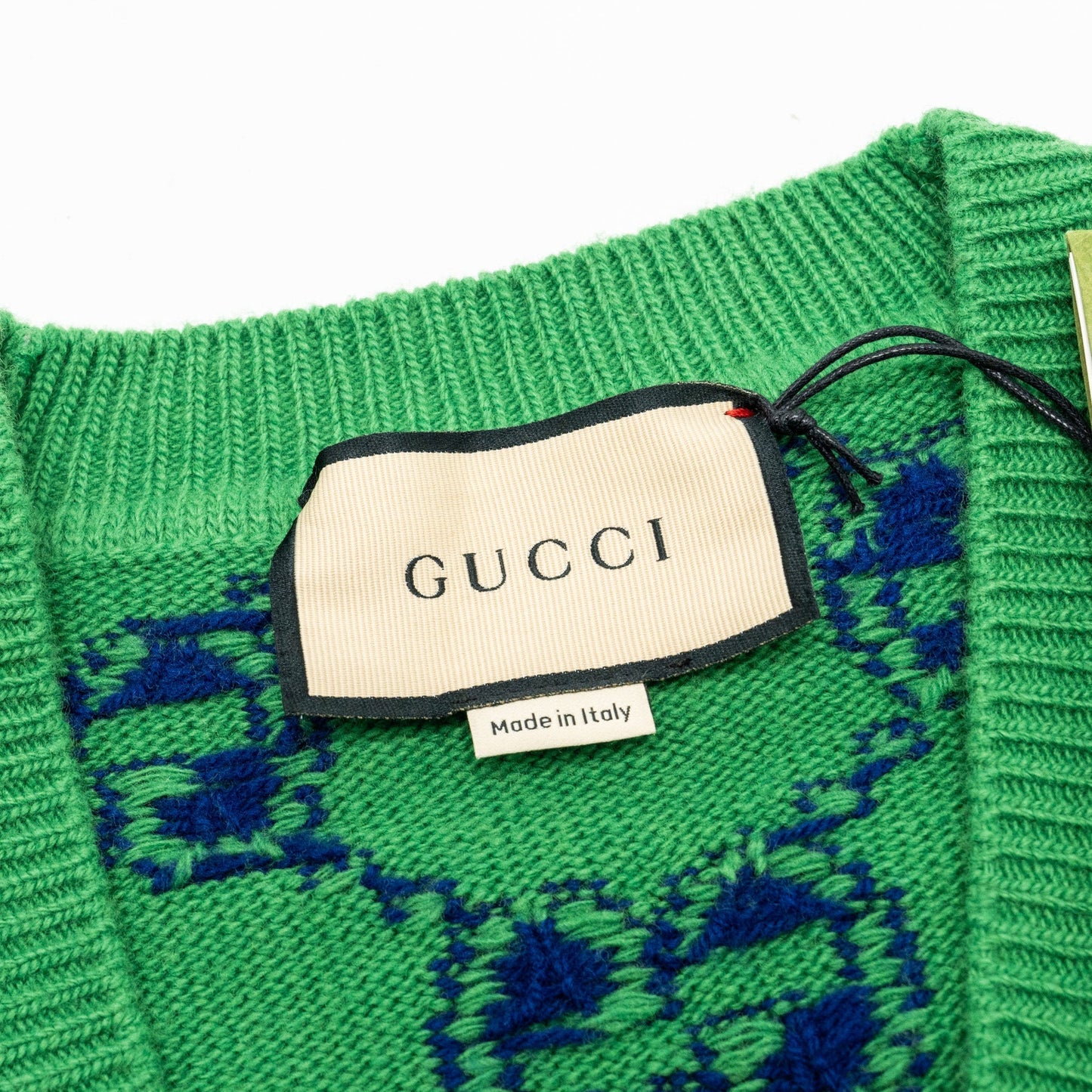 Gucci size S GG Knitted cardigan wool/laine Green/multicolour