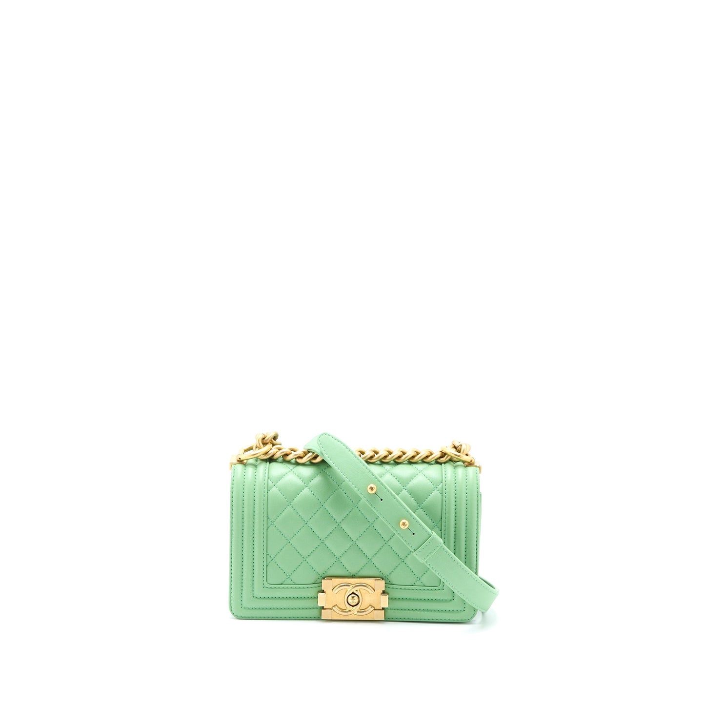 Chanel Small Boy Bag Calfskin Green
