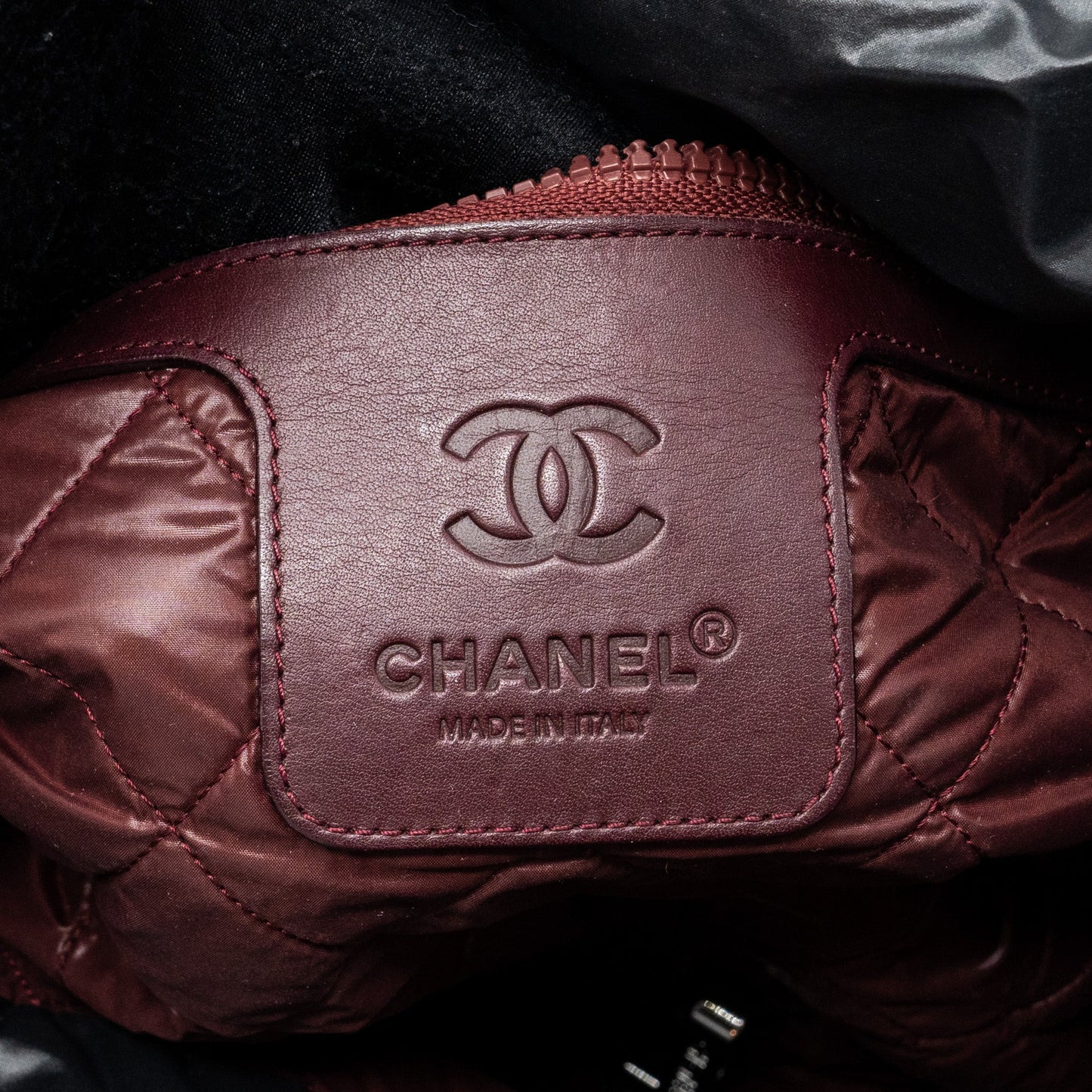 Chanel small puffy Down tote bag nylon black