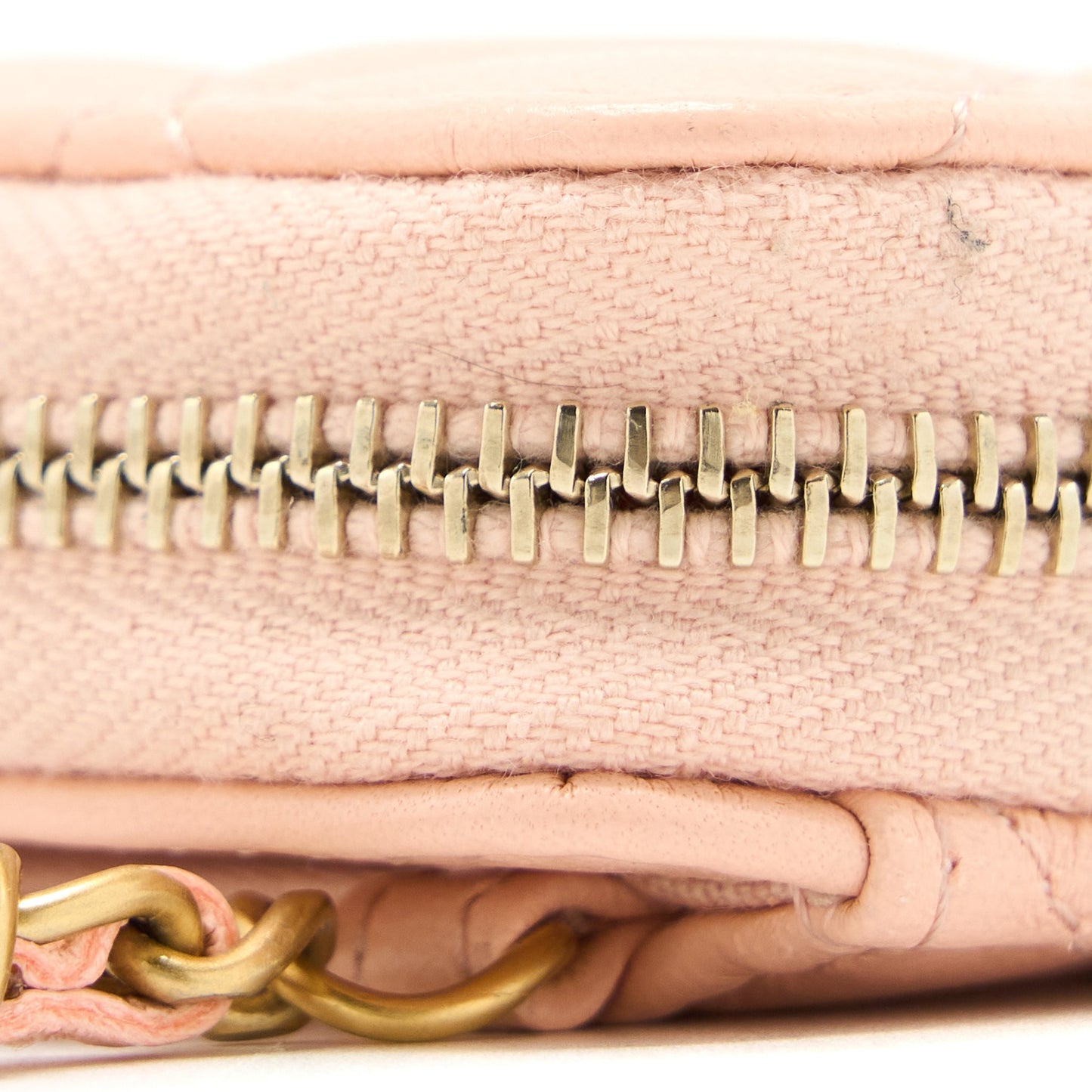 Chanel Pearl Crush Zippy Card Holder Lambskin Light Pink Brushed