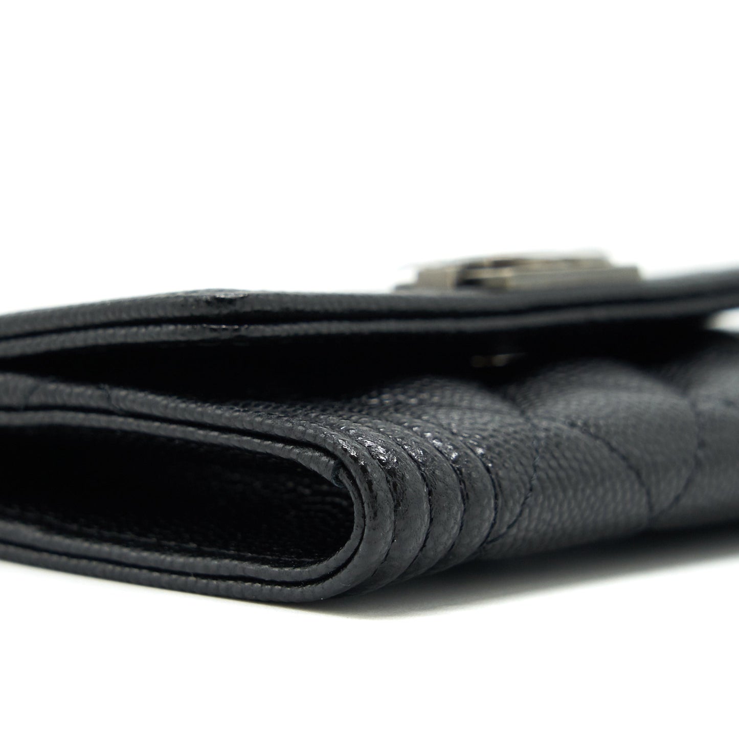 Chanel Boy Cardholder Caviar Black Ruthenium