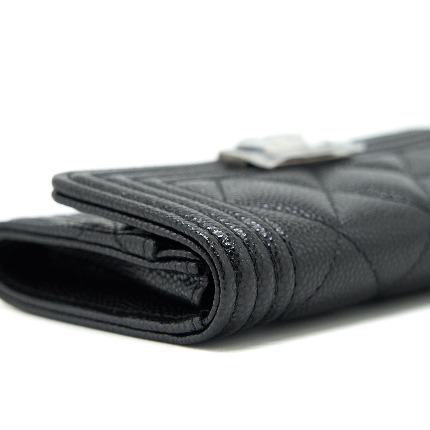 Chanel Boy Cardholder Caviar Black Ruthenium