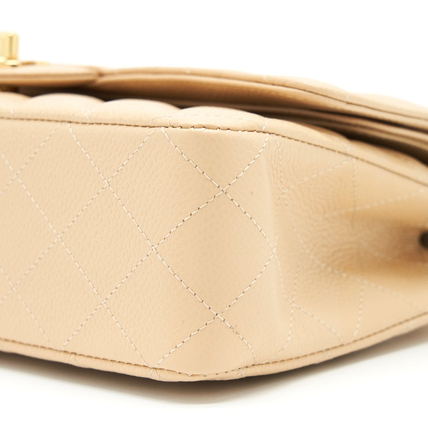 Chanel Medium Classic Double Flap Bag Caviar Beige L