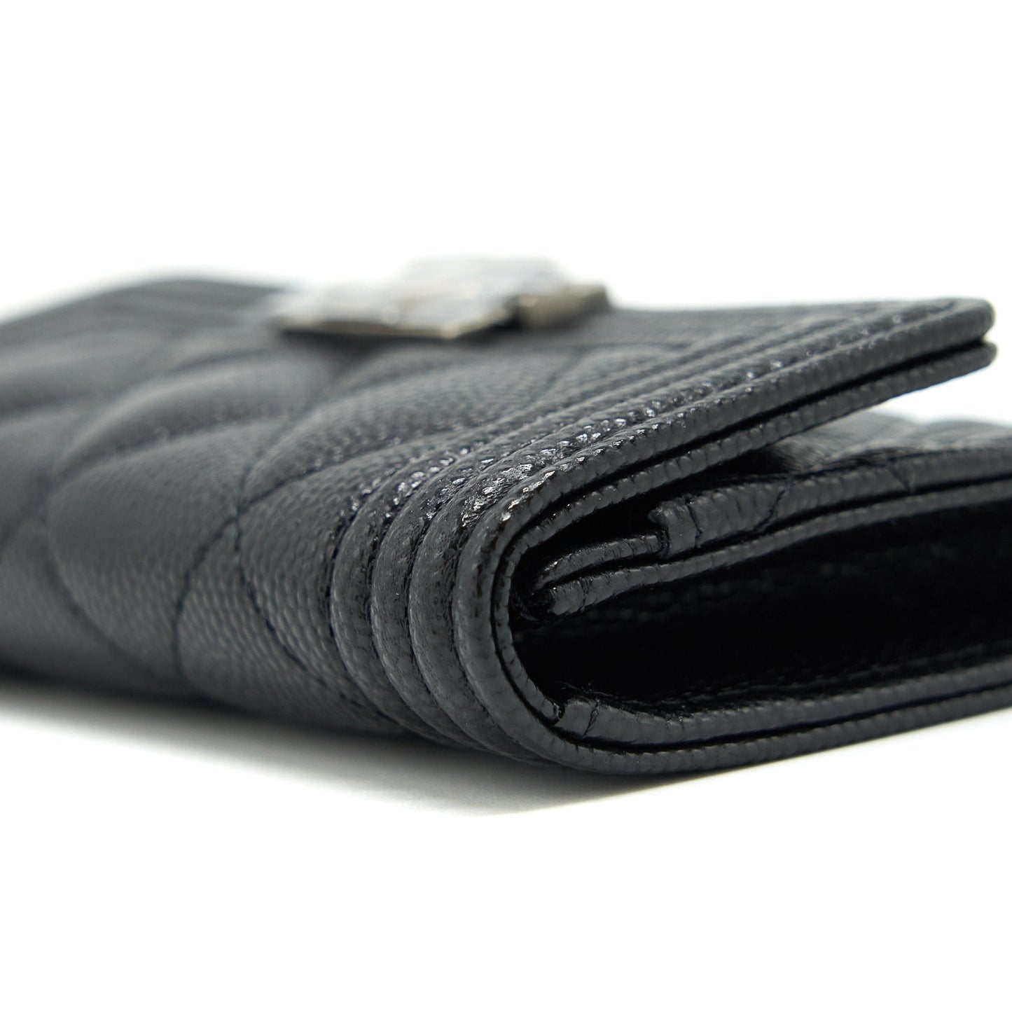 Chanel Boy Cardholder Caviar Black Ruthenium