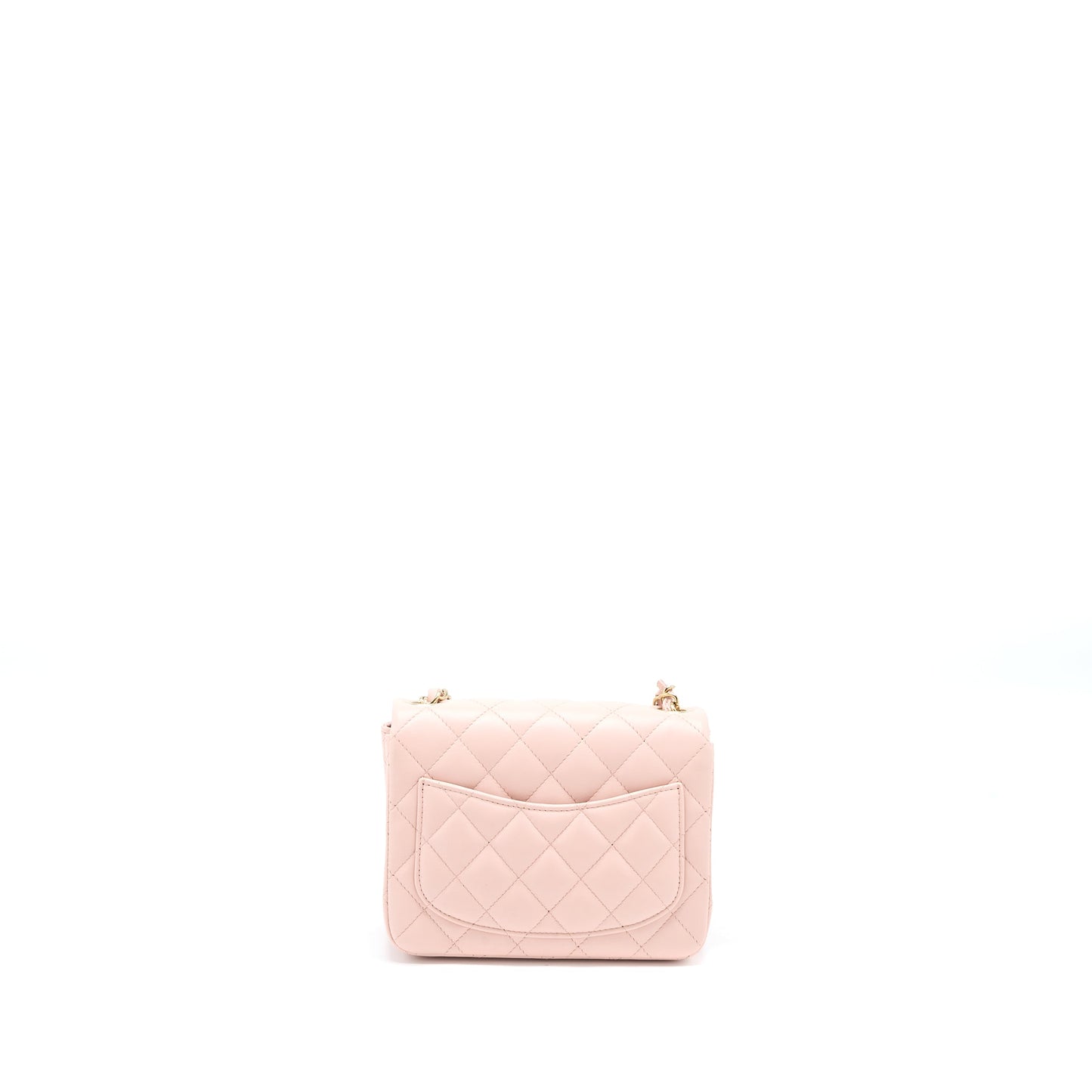Chanel Mini Square Flap bag Lambskin Light Pink L (Microchip)