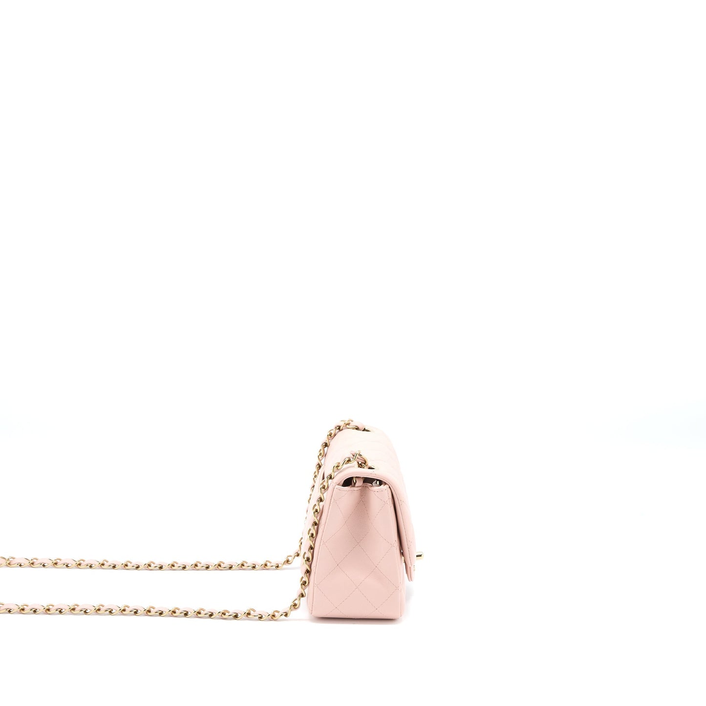 Chanel Mini Square Flap bag Lambskin Light Pink L (Microchip)