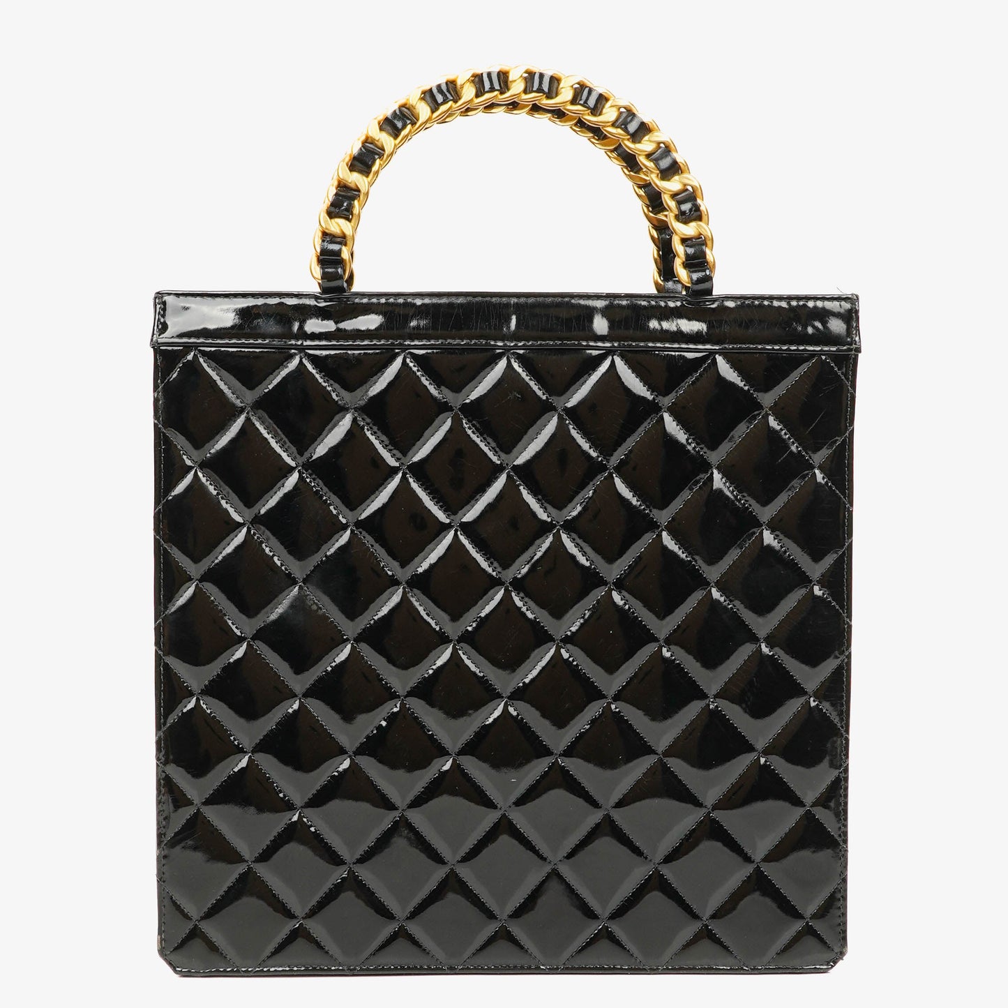 Chanel Black Patent Leather Tote Bag