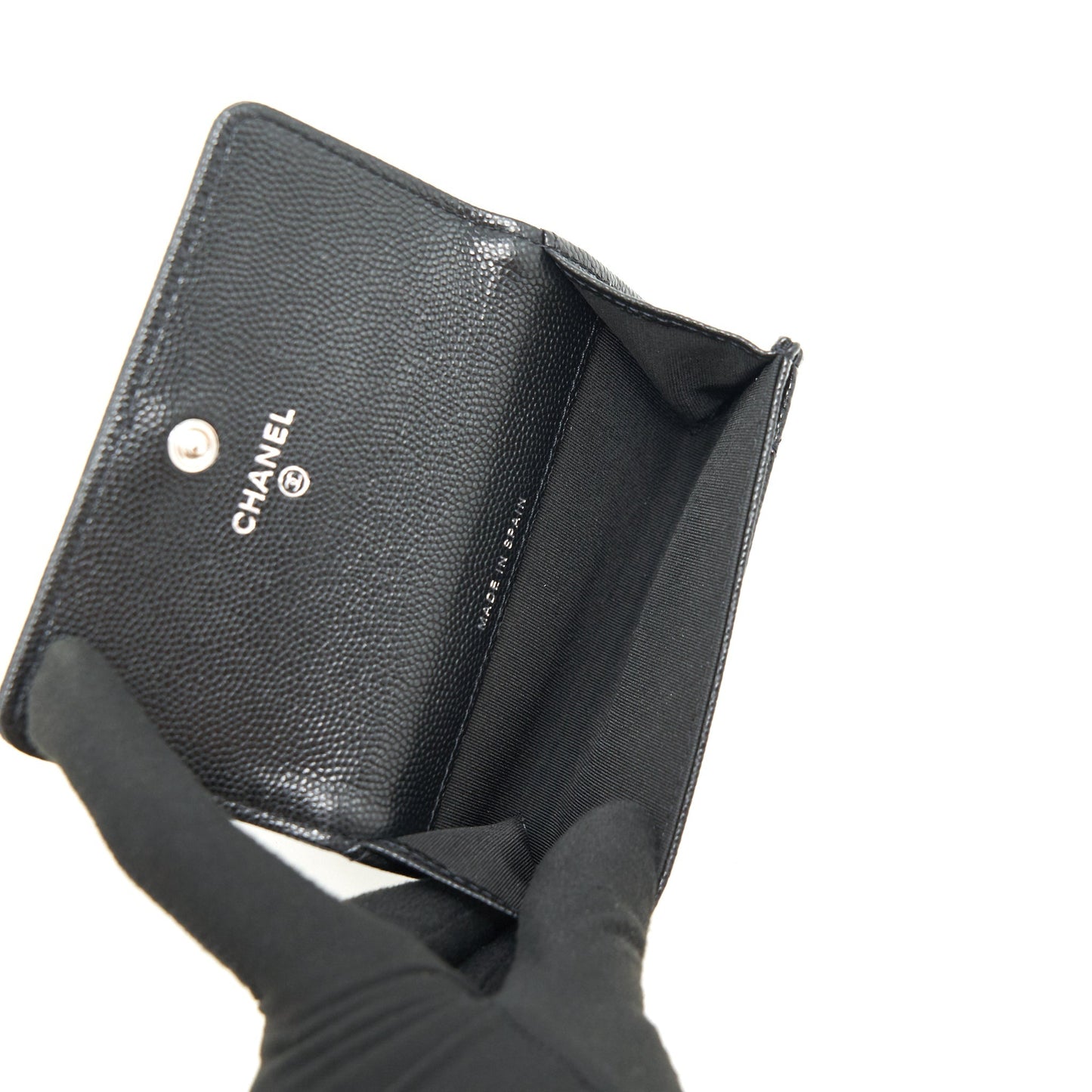 Chanel Boy Cardholder Caviar Black Ruthenium