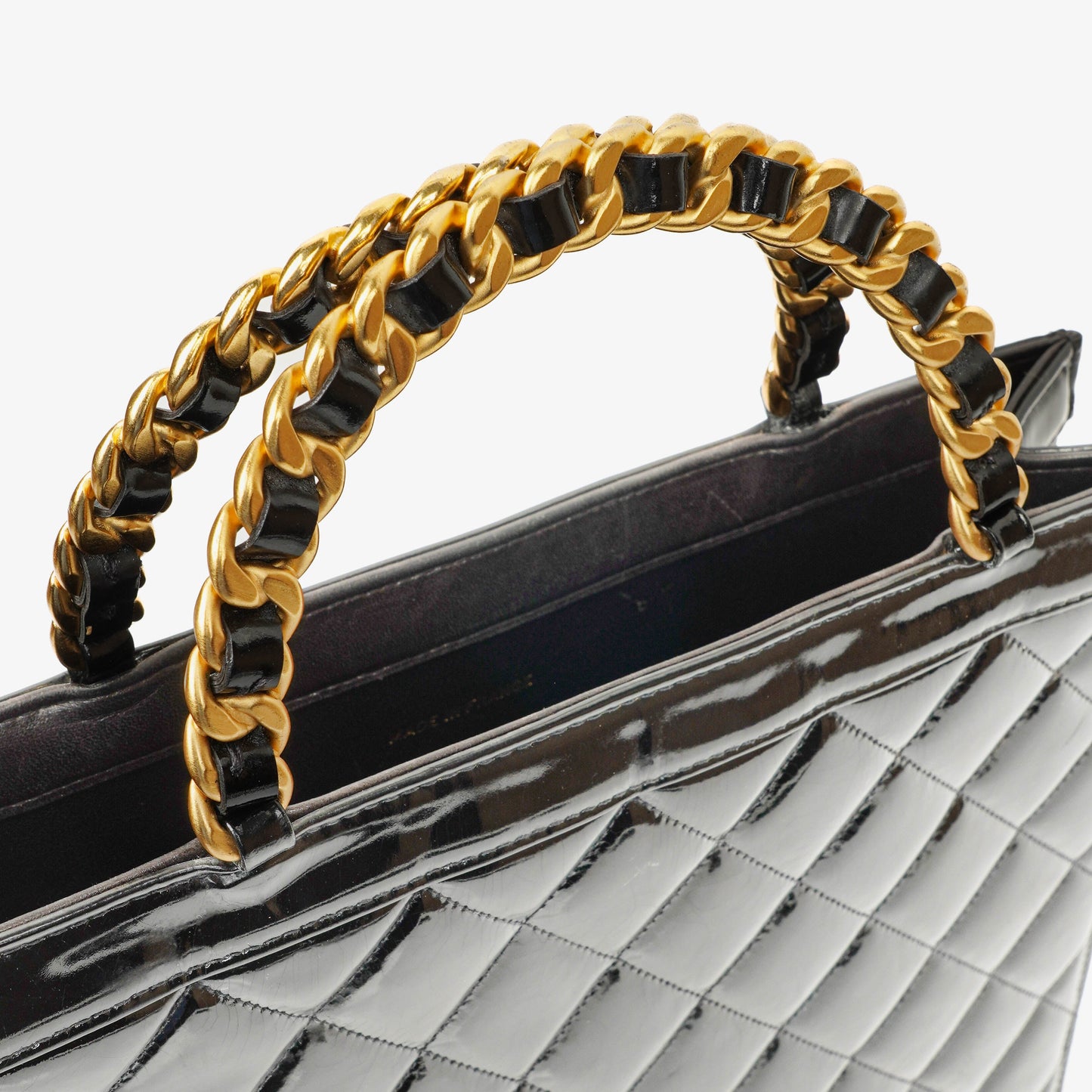 Chanel Black Patent Leather Tote Bag