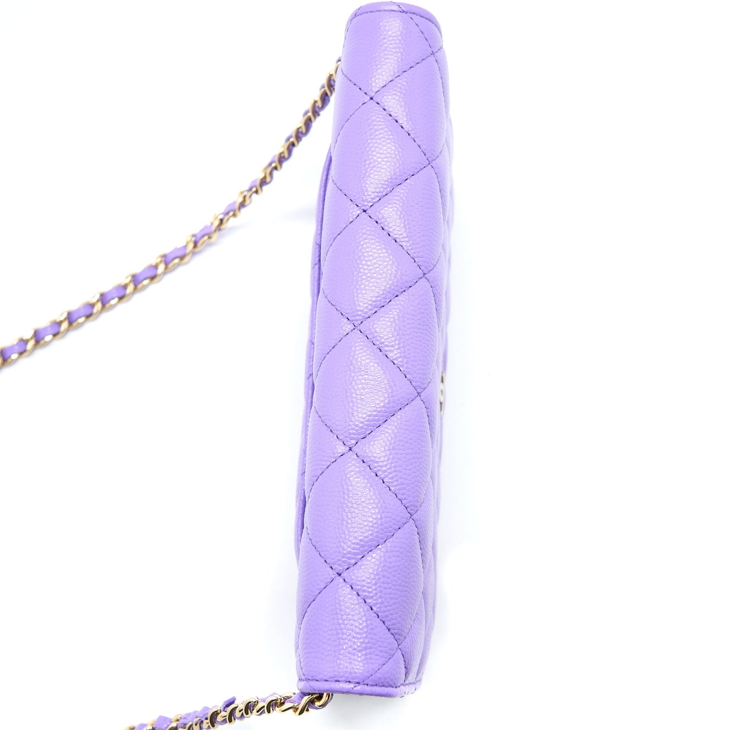 Chanel Classic Wallet On Chain Caviar Purple L