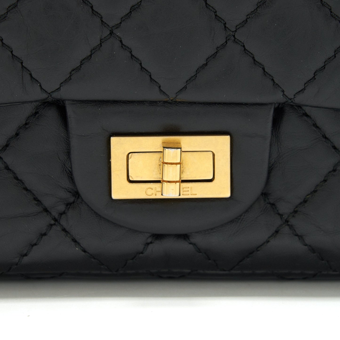 Chanel 2.55 225 Small reissue double flap bag aged Calfskin black