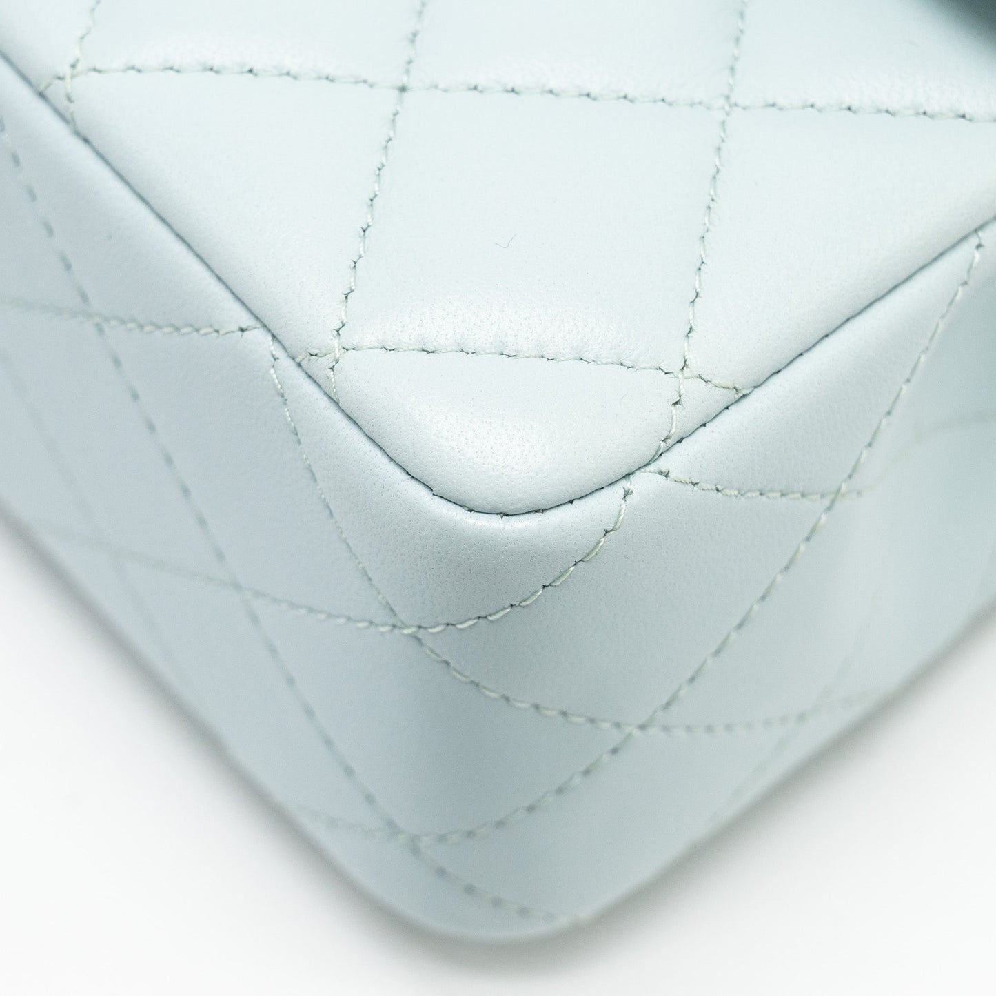 Chanel Top Handle Mini Rectangular Flap Bag Lambskin Light Blue L (microchip)