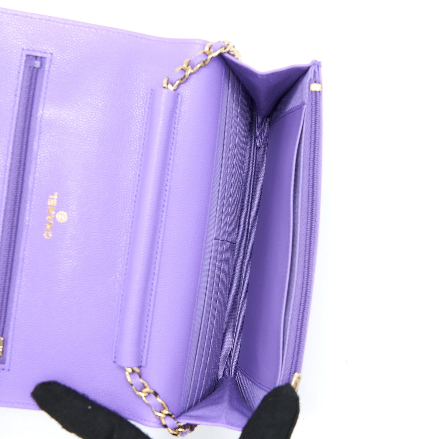 Chanel Classic Wallet On Chain Caviar Purple L