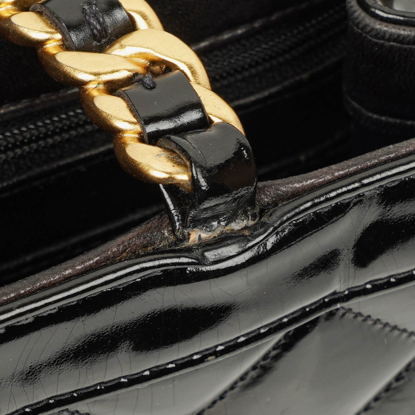 Chanel Black Patent Leather Tote Bag