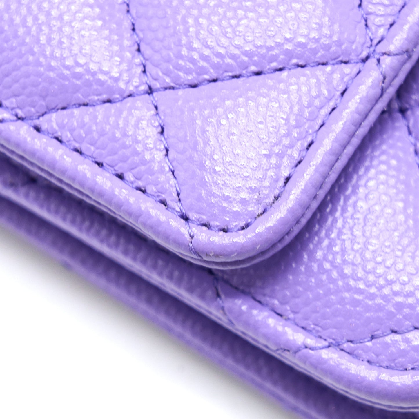 Chanel Classic Wallet On Chain Caviar Purple L
