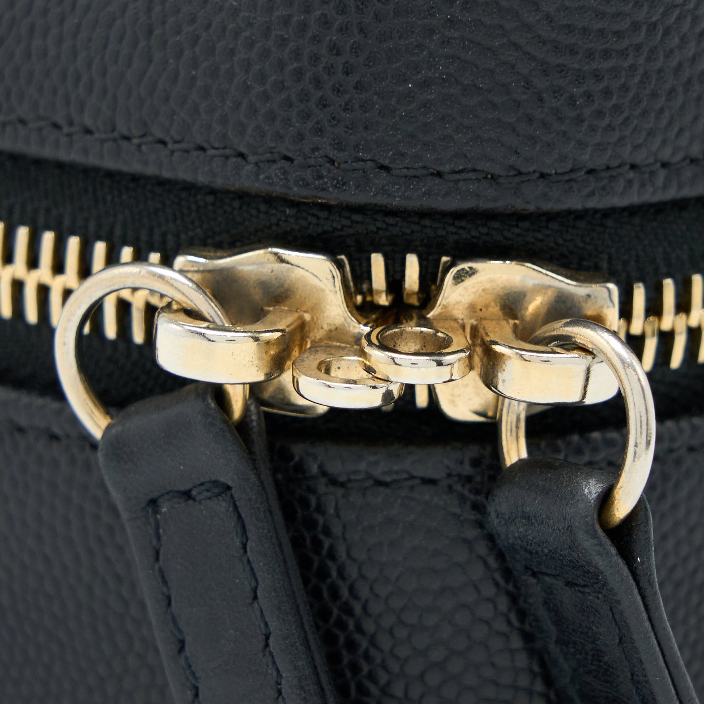 Chanel Filigree Vanity Case Caviar Black