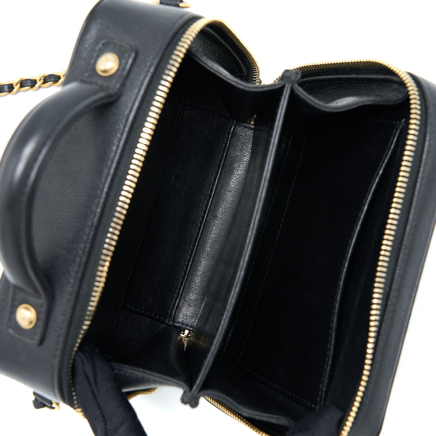Chanel Filigree Vanity Case Caviar Black