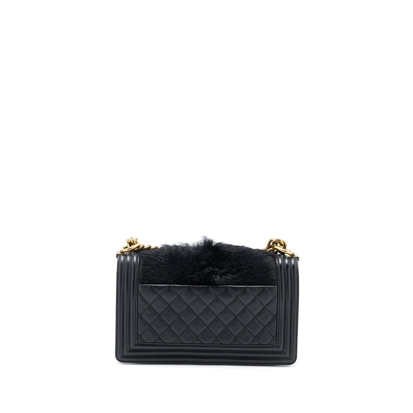 Chanel Medium Boy Bag Goathair/Calfskin Black