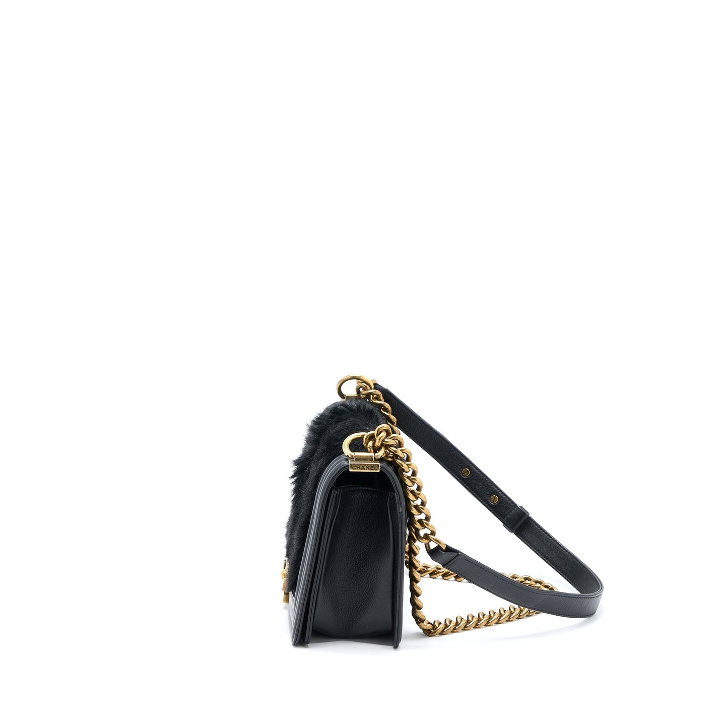 Chanel Medium Boy Bag Goathair/Calfskin Black