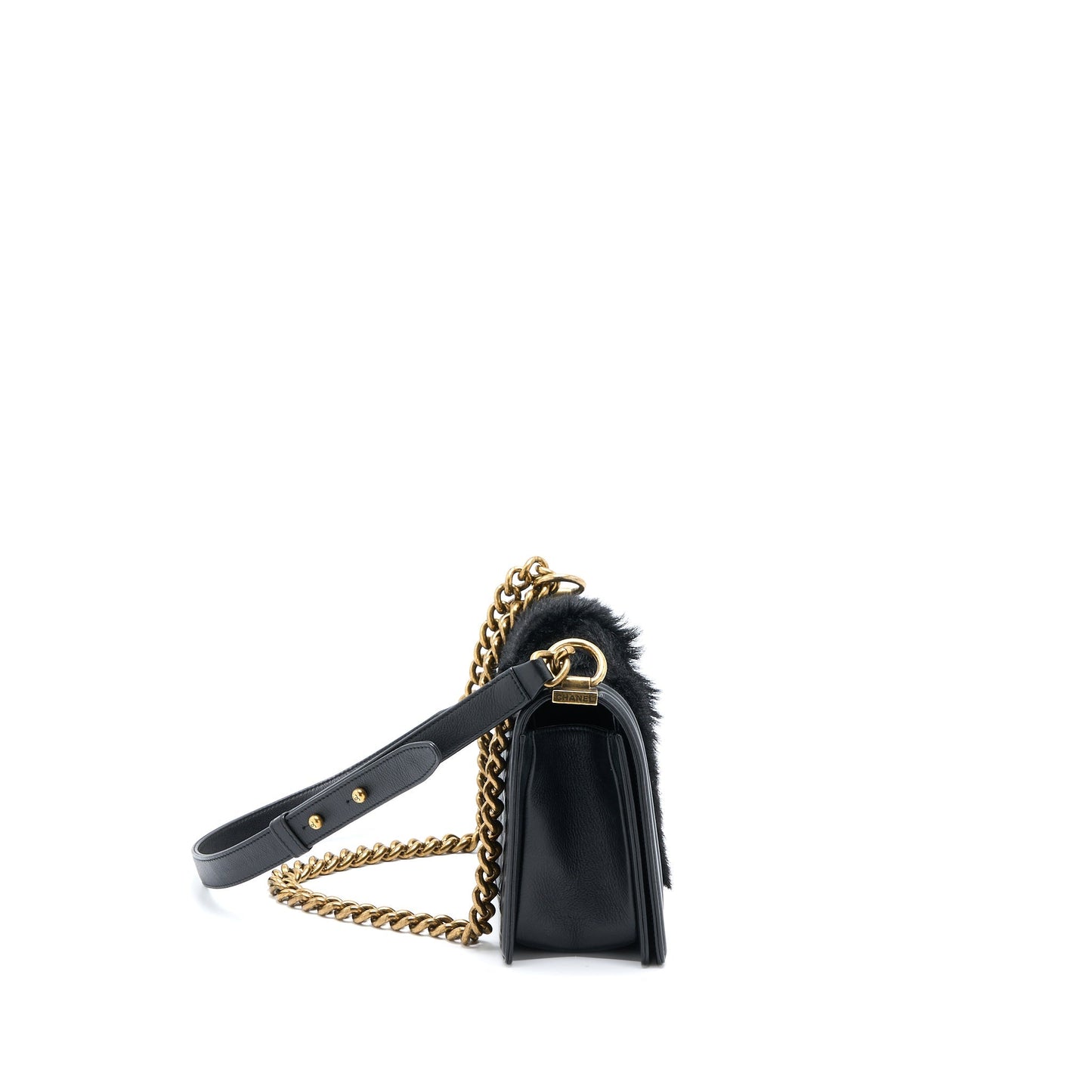 Chanel Medium Boy Bag Goathair/Calfskin Black