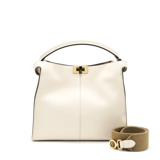 Fendi Peekaboo X-Lite Calfskin Camelia