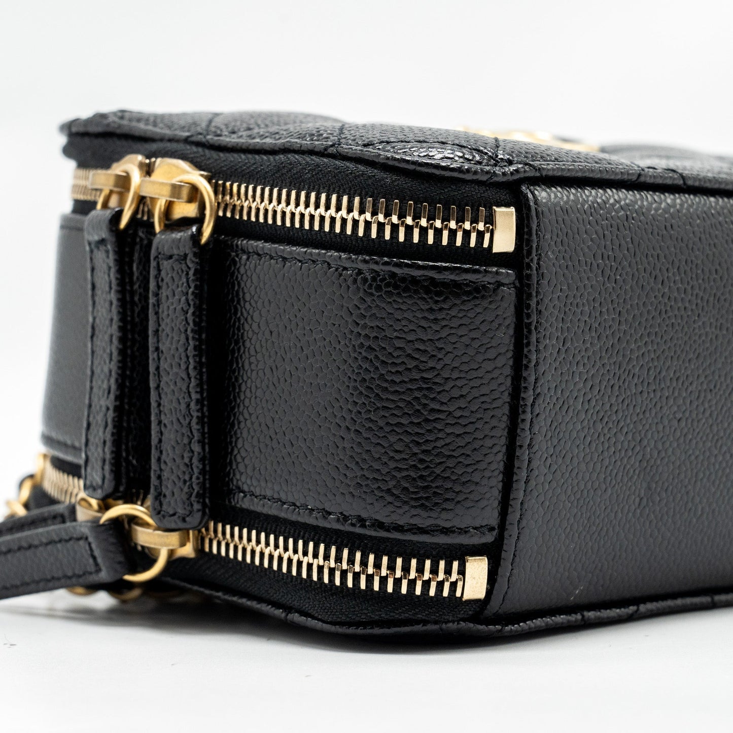 CHANEL 22s Letter Top Handle Small Vanity Case Caviar Black Brushed  (Microchip)