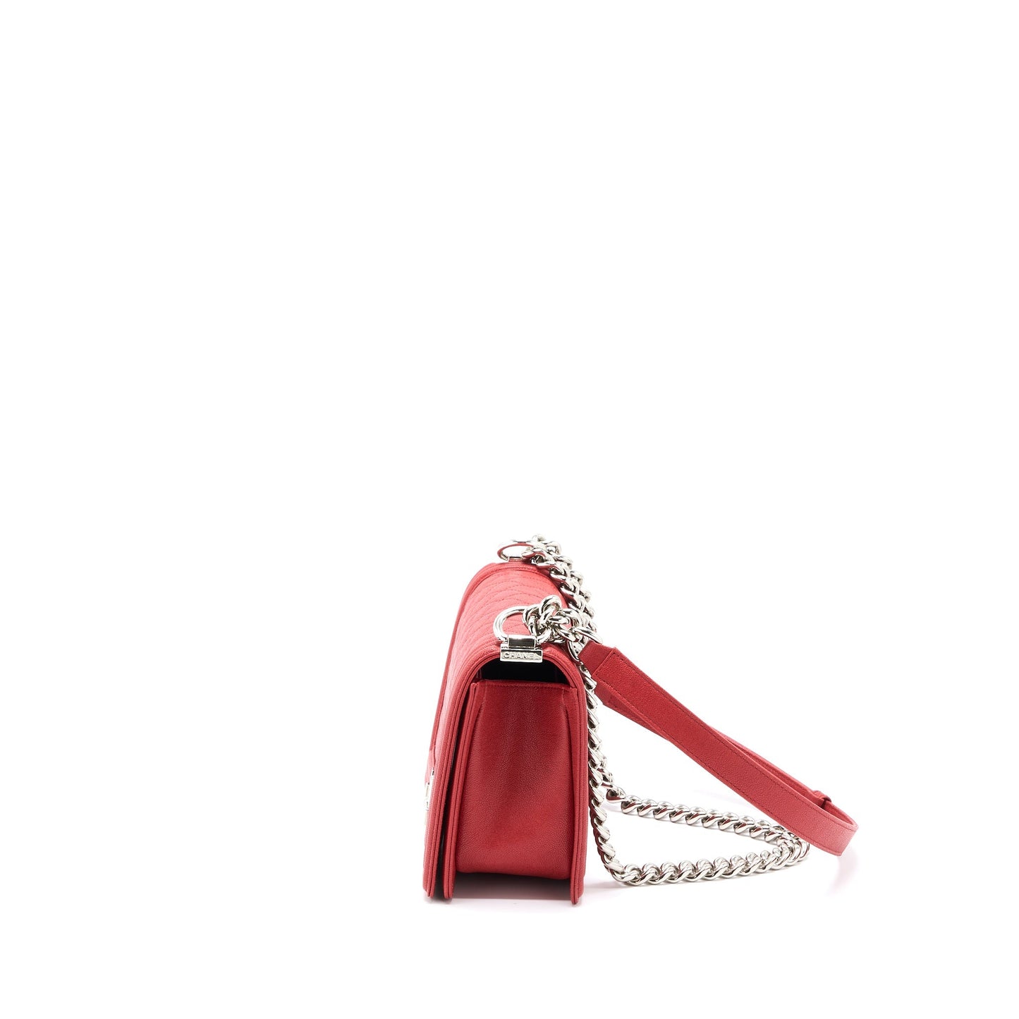 Chanel Medium Boy Bag Grained Calfskin Red