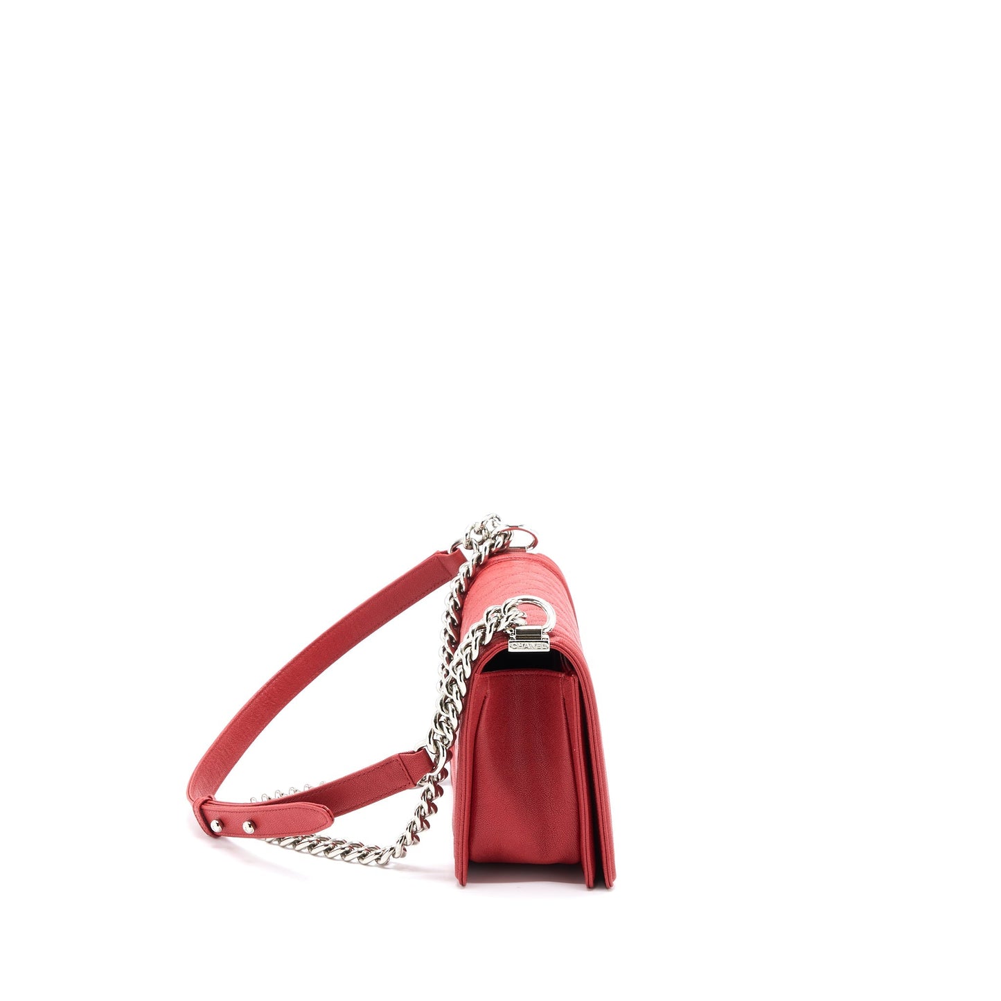 Chanel Medium Boy Bag Grained Calfskin Red