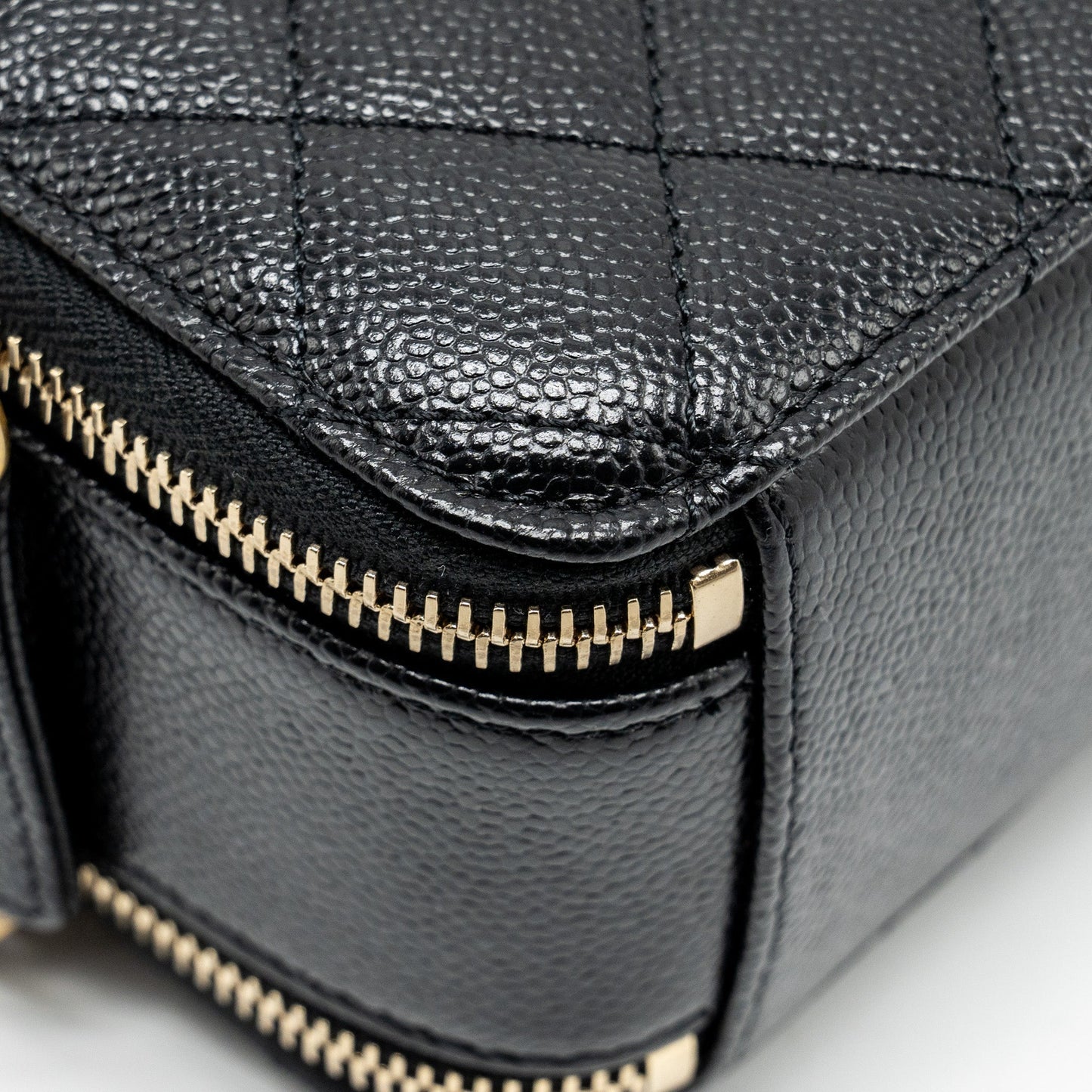 CHANEL 22s Letter Top Handle Small Vanity Case Caviar Black Brushed  (Microchip)