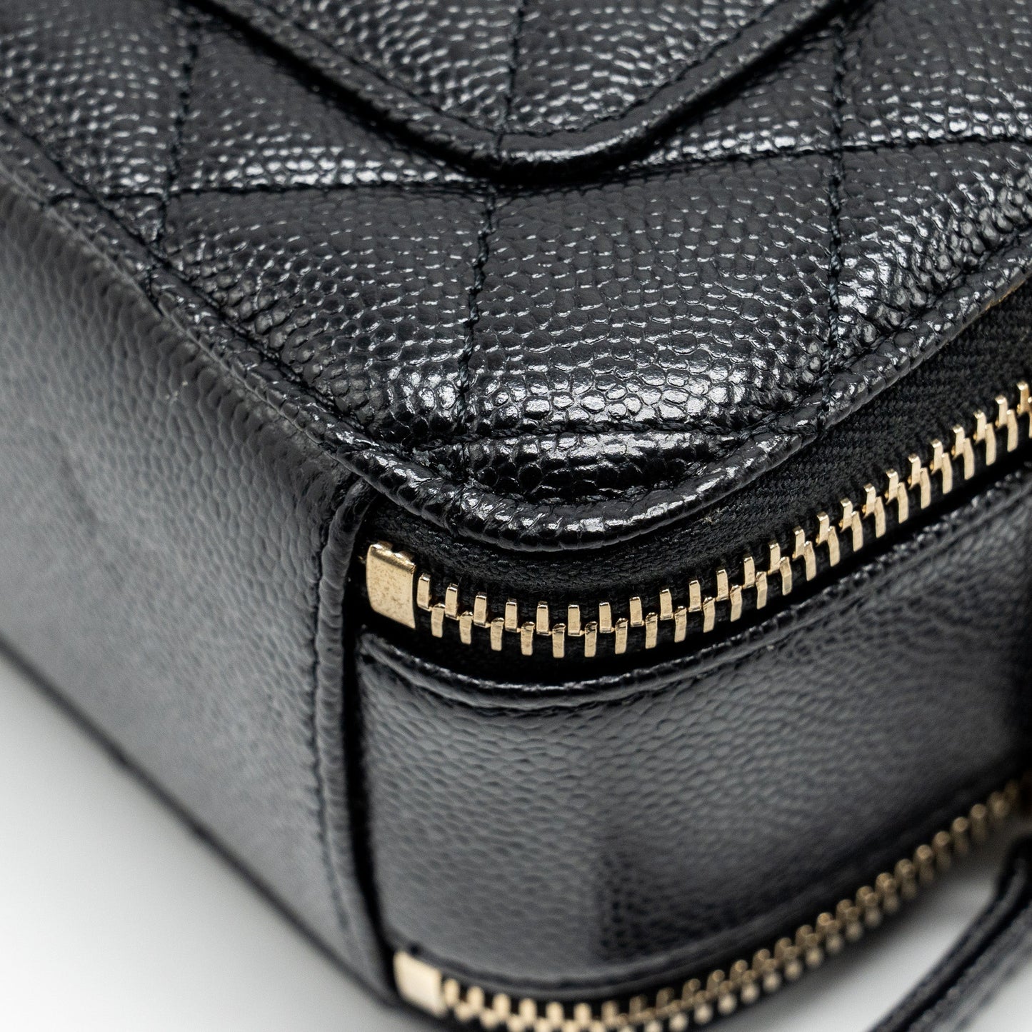 CHANEL 22s Letter Top Handle Small Vanity Case Caviar Black Brushed  (Microchip)
