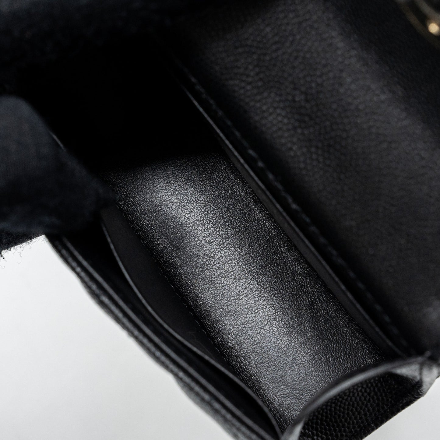 Chanel Mini Top Handle Flap Bag Caviar Black L (microchip)