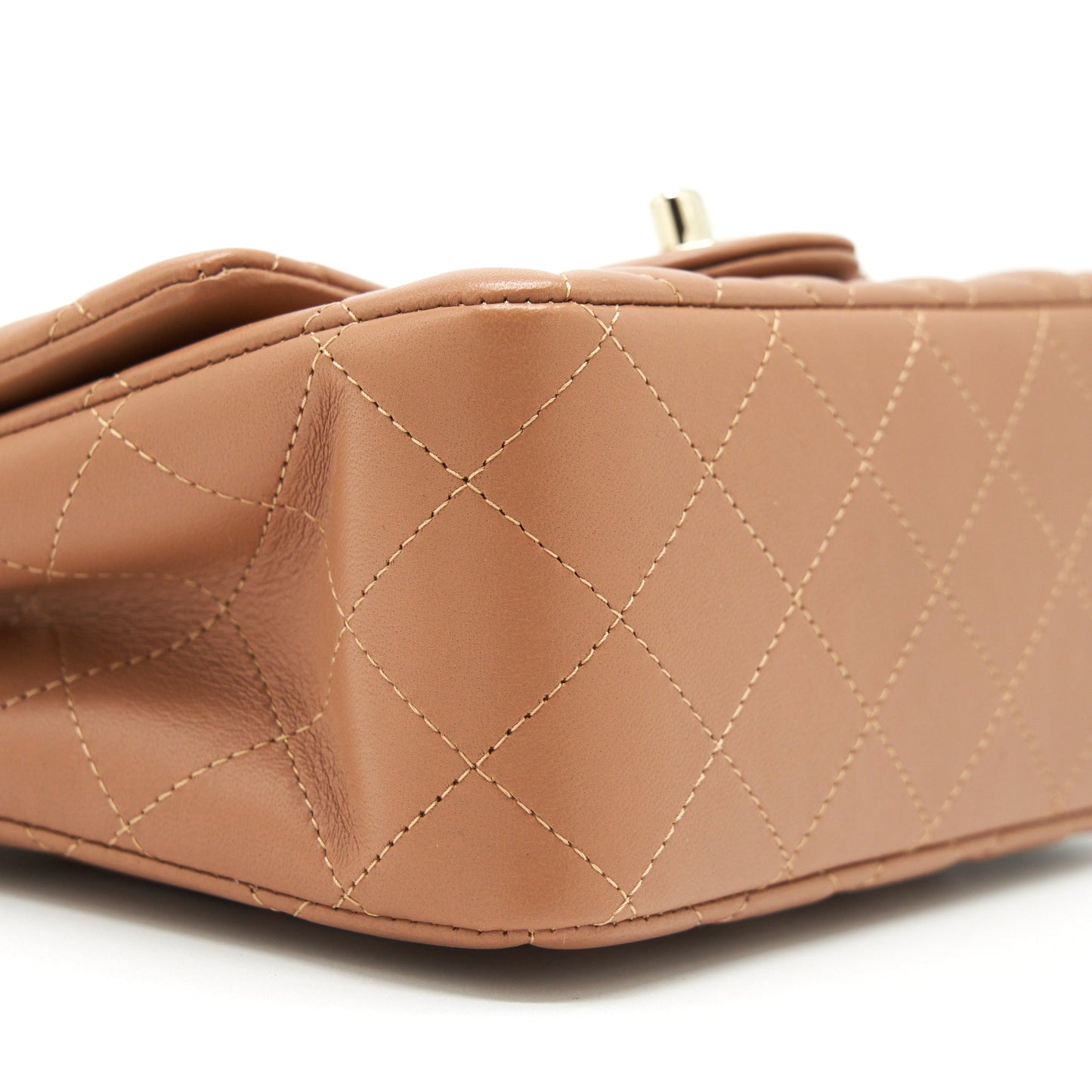 Chanel 22S Mini Square Flap Bag Lambskin Caramel L
