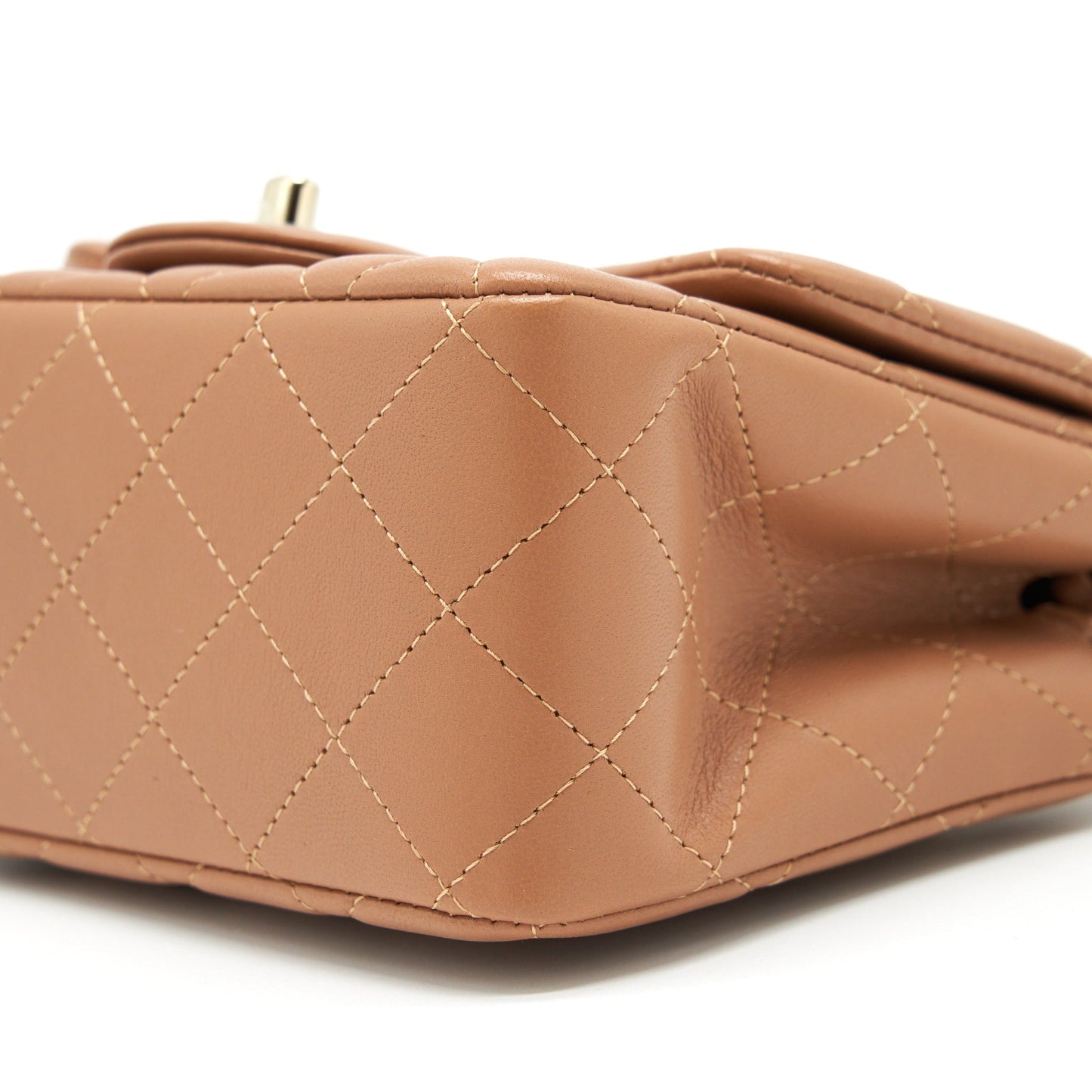 Chanel 22S Mini Square Flap Bag Lambskin Caramel L