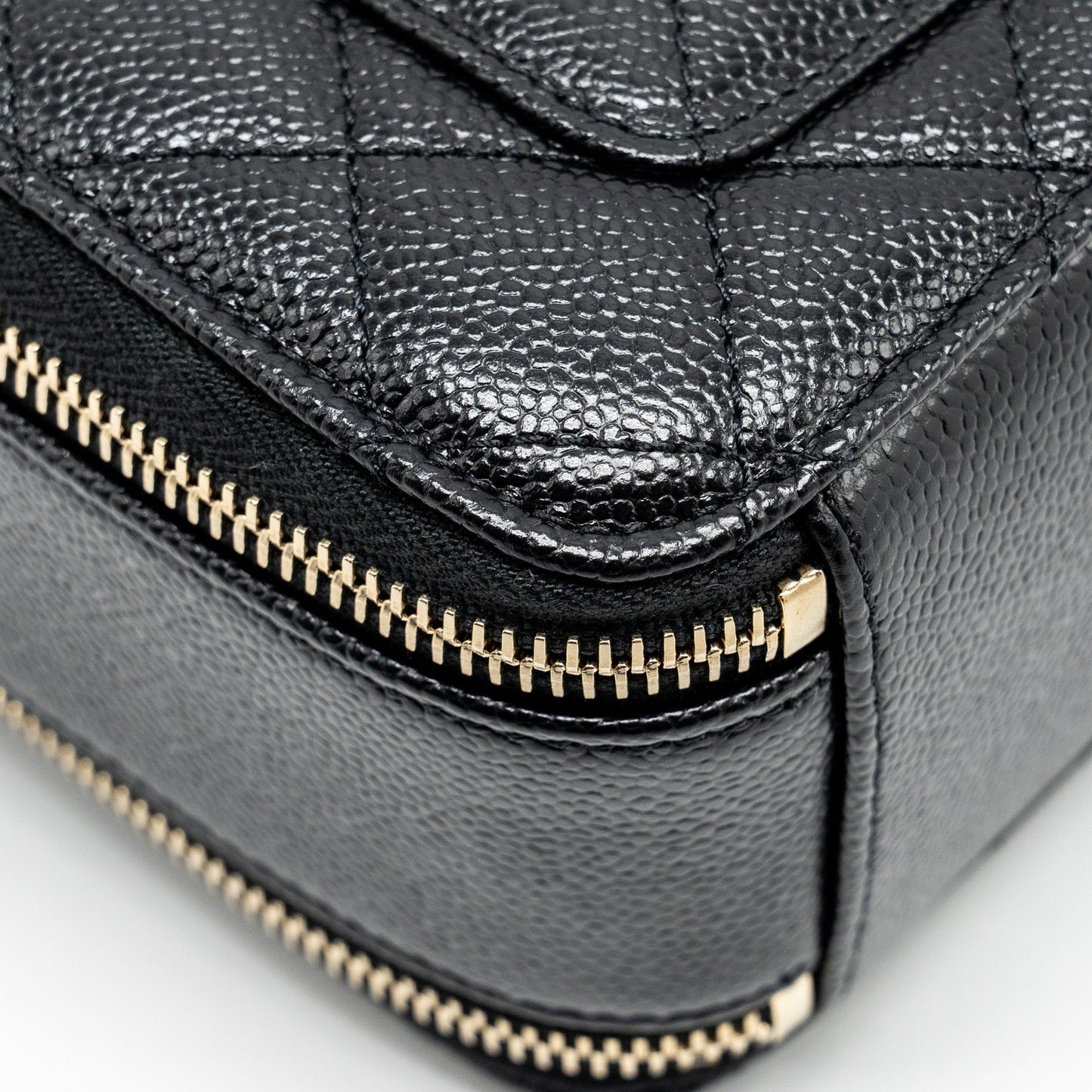 CHANEL 22s Letter Top Handle Small Vanity Case Caviar Black Brushed  (Microchip)