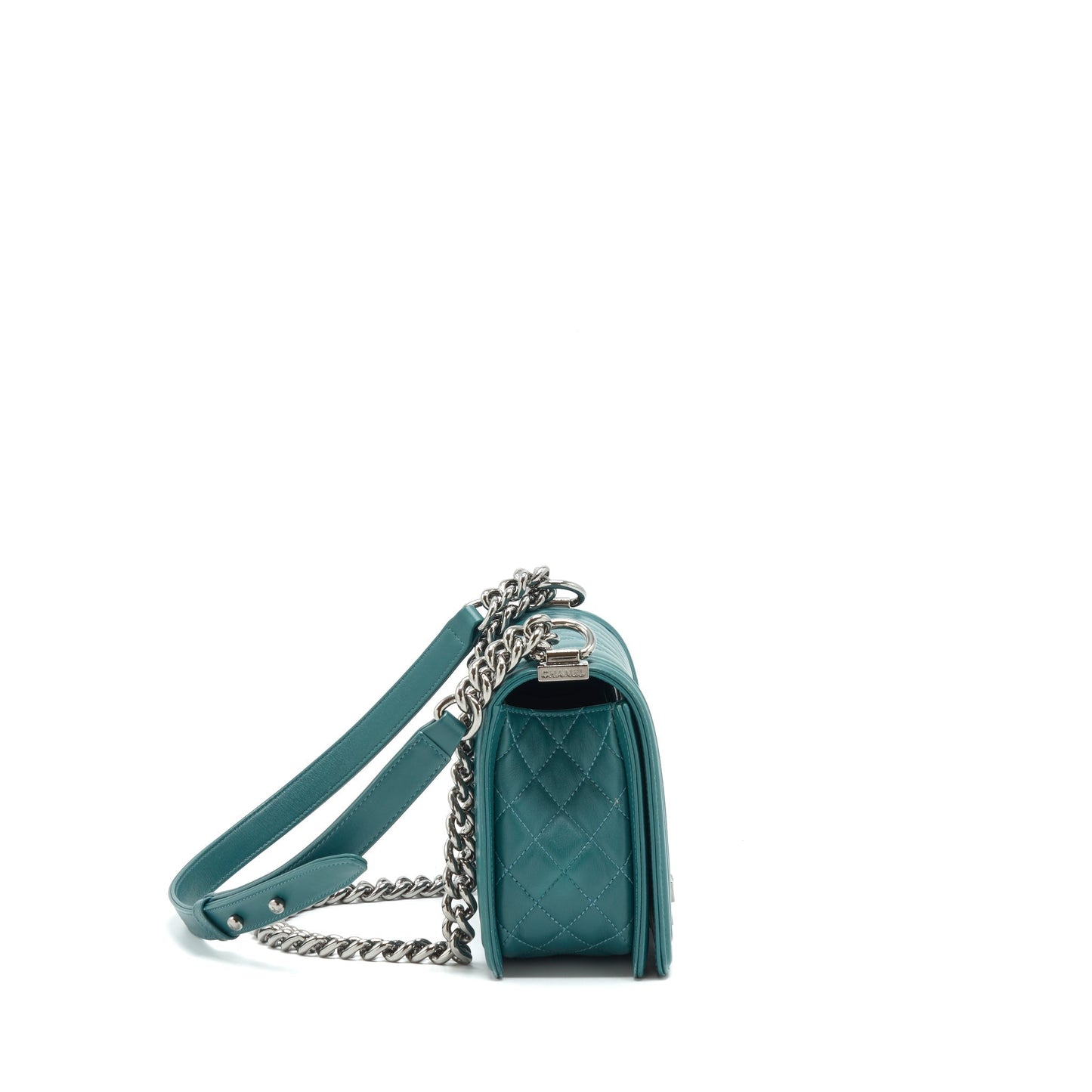Chanel Medium Boy lambskin green