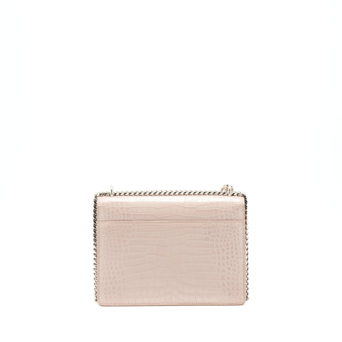 Saint Laurent sunset Purse crocodile embossed pink