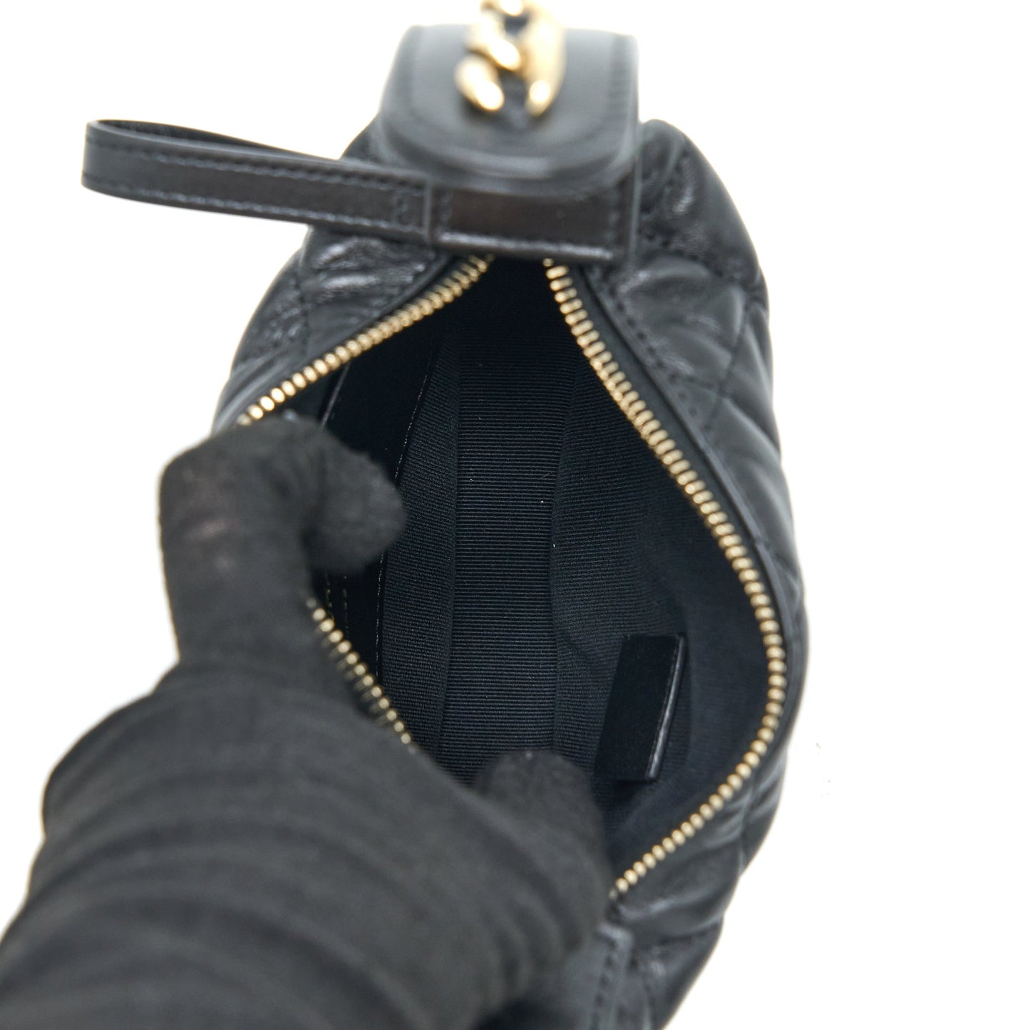 Chanel 23C Round Clutch Lambskin Black L (Microchip)