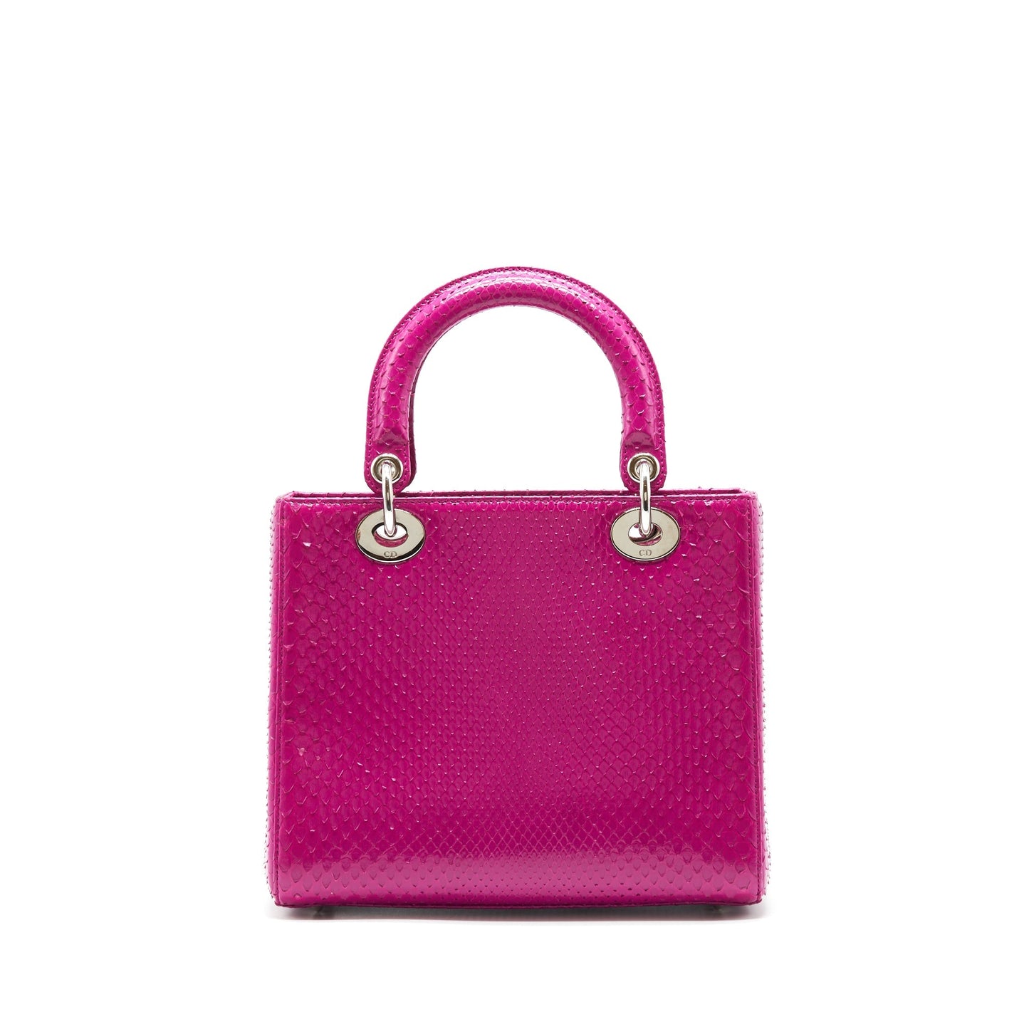 Dior Medium Lady Dior Purse Python Dark Pink