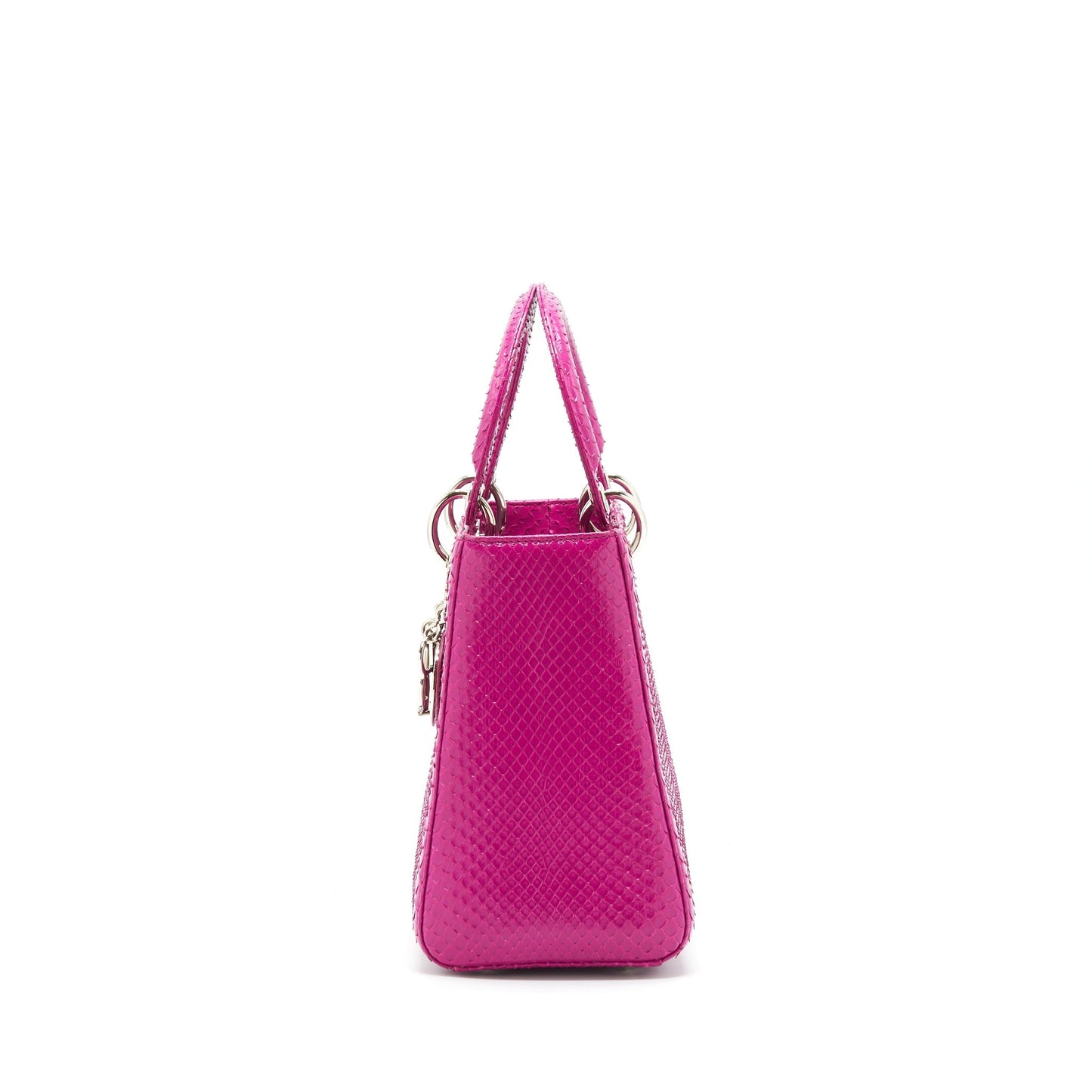 Dior Medium Lady Dior Purse Python Dark Pink