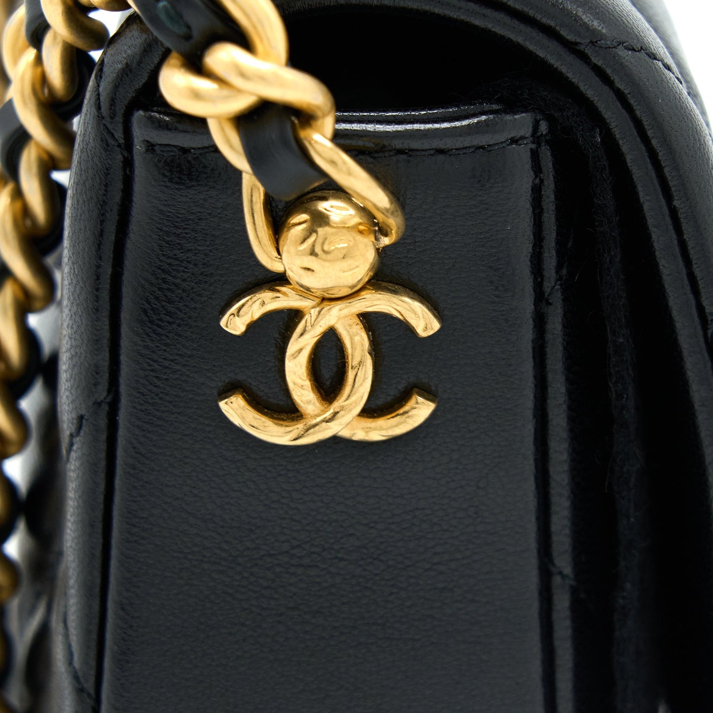 Chanel 21B Seasonal Quilted Square Flap Bag Lambskin Black Brushed  (Microchip)