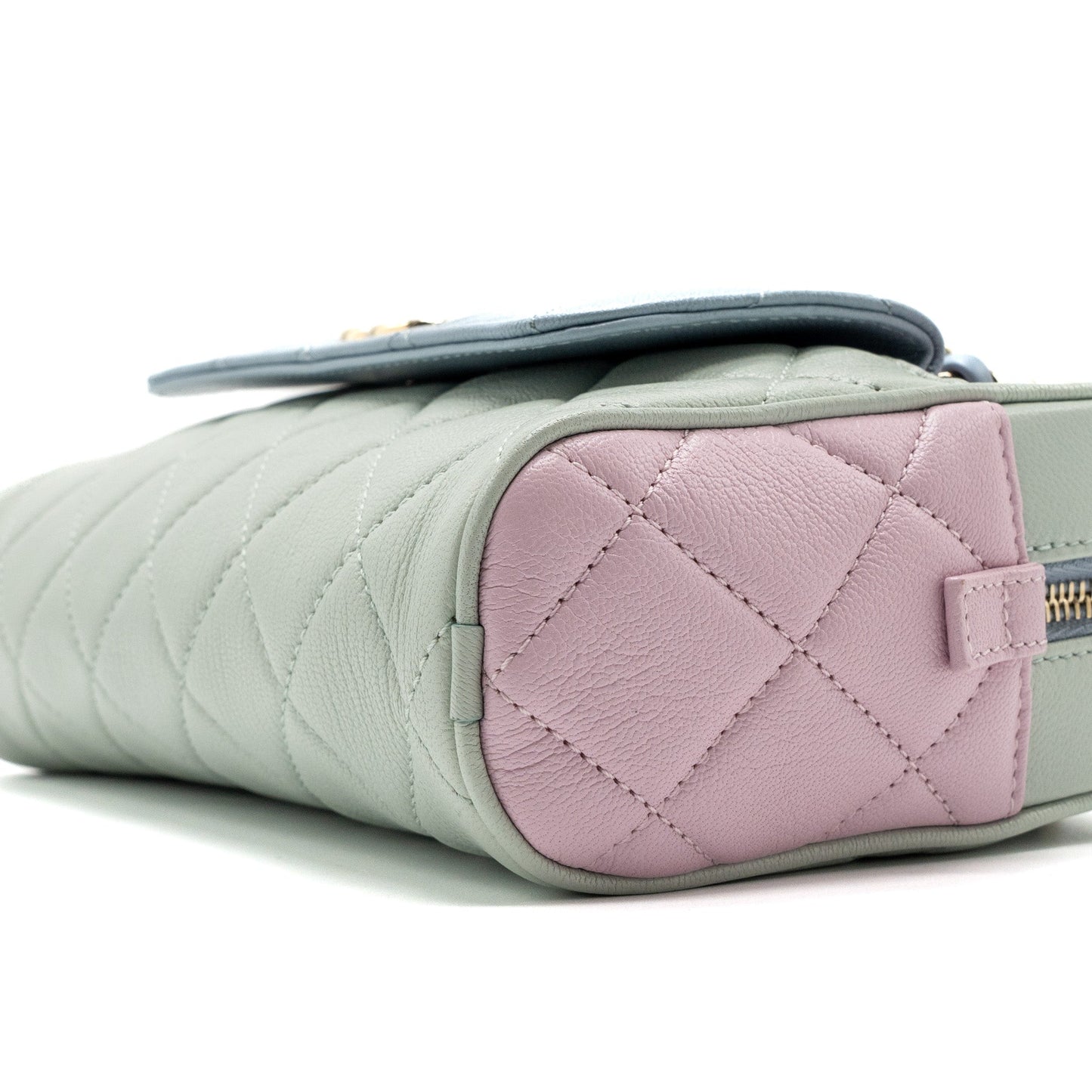 Chanel small camera bag goatskin multicolor green / blue / pink L