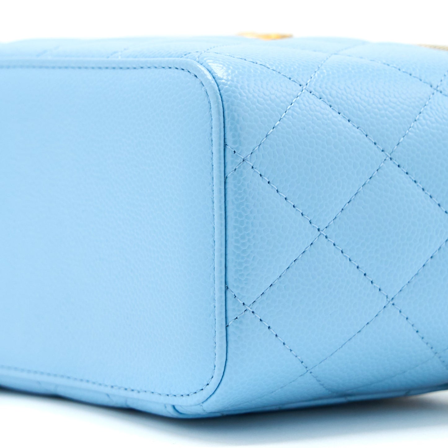 Chanel 22s Letter Top Handle Long Vanity Caviar Blue