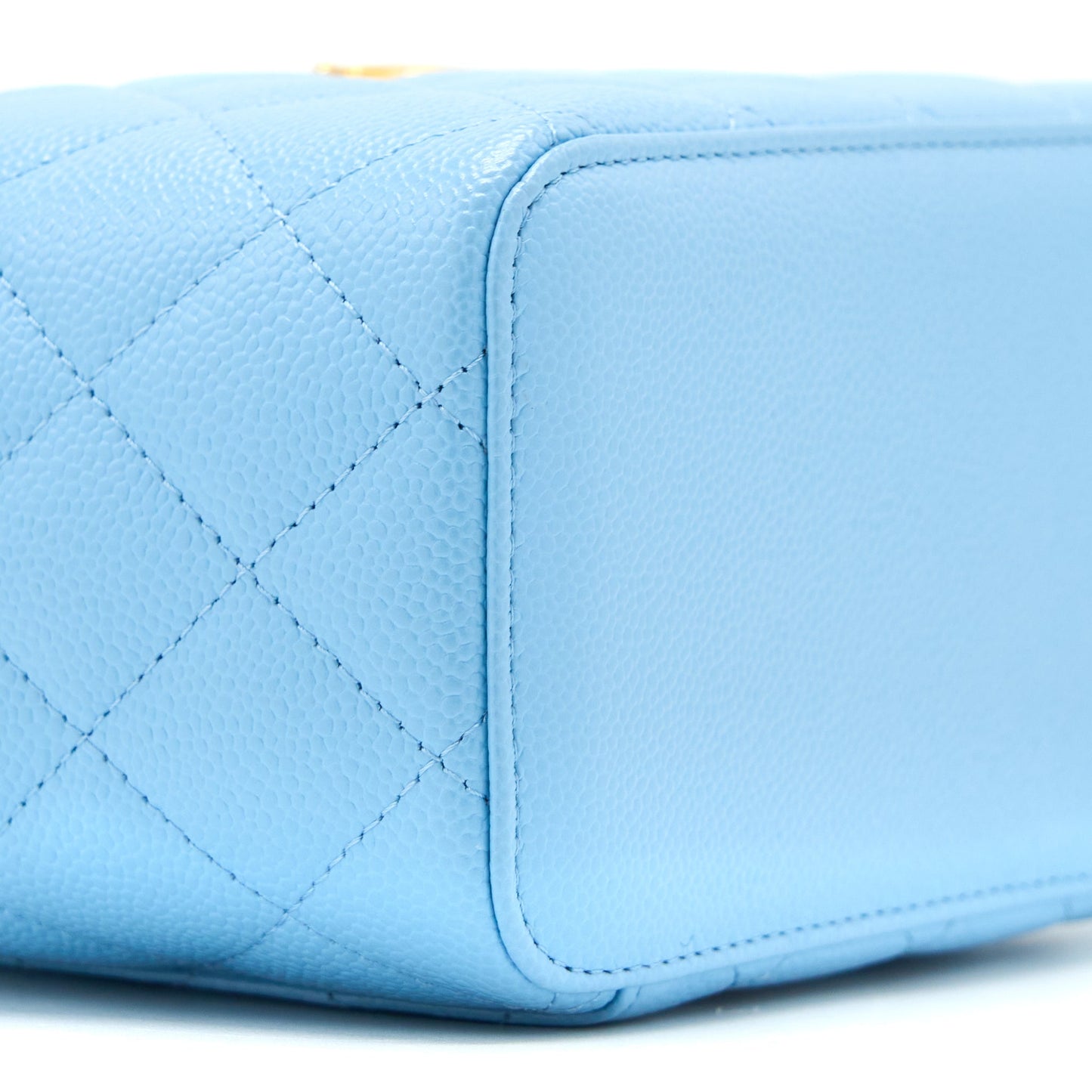 Chanel 22s Letter Top Handle Long Vanity Caviar Blue
