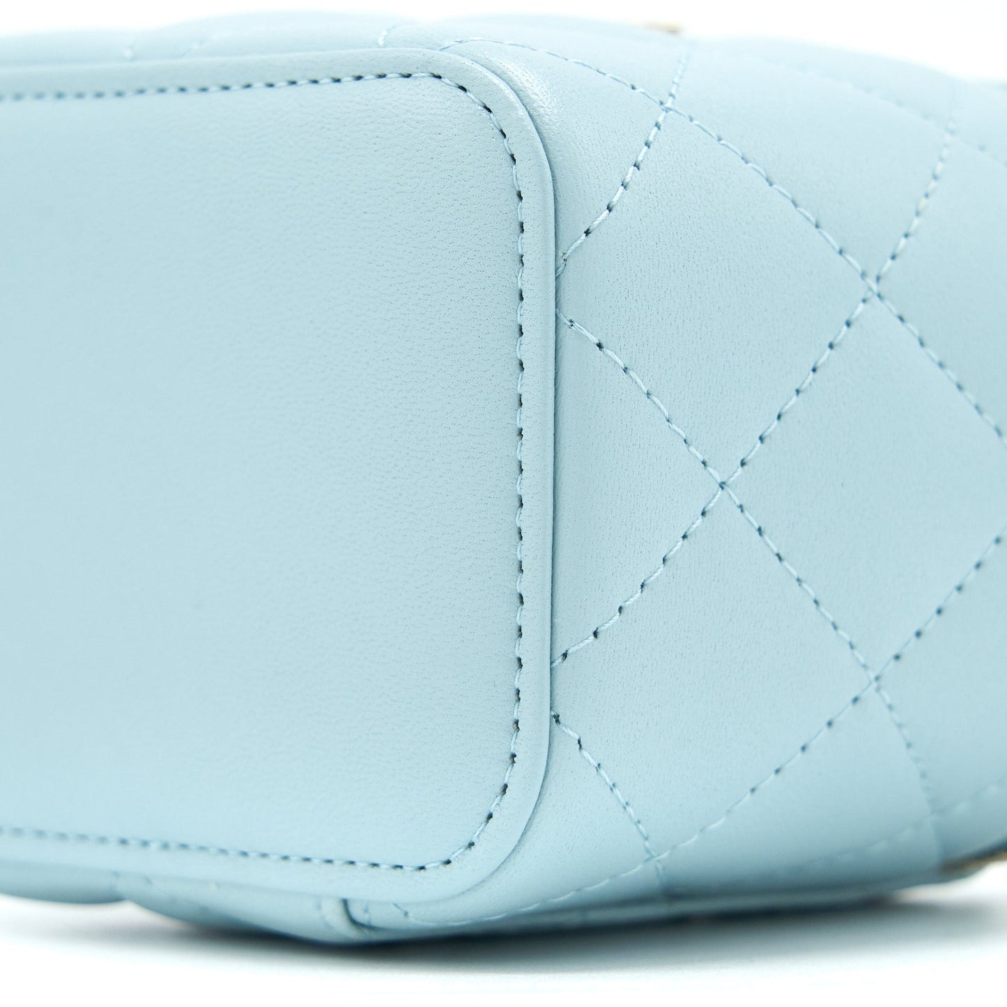 Chanel 22P Top Handle Mini Vanity with Chain Lambskin Light Blue L