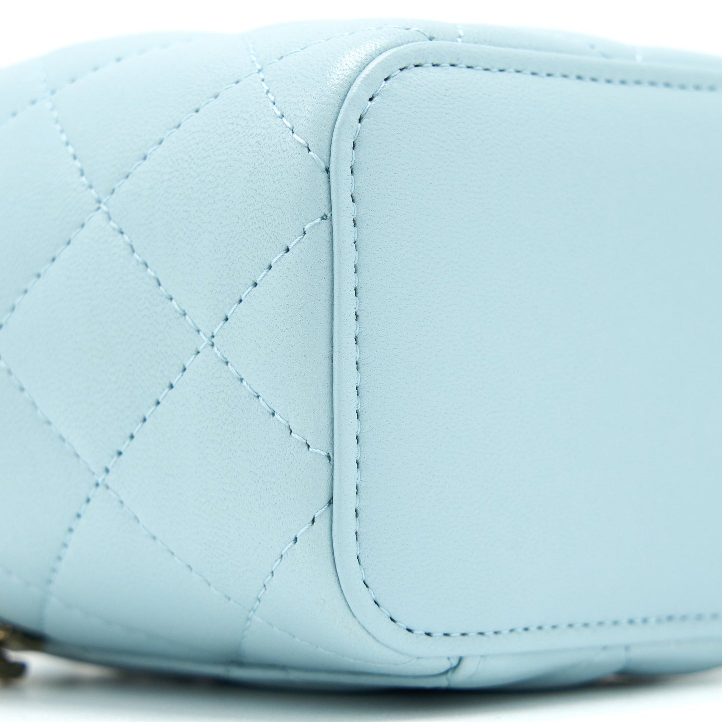 Chanel 22P Top Handle Mini Vanity with Chain Lambskin Light Blue L