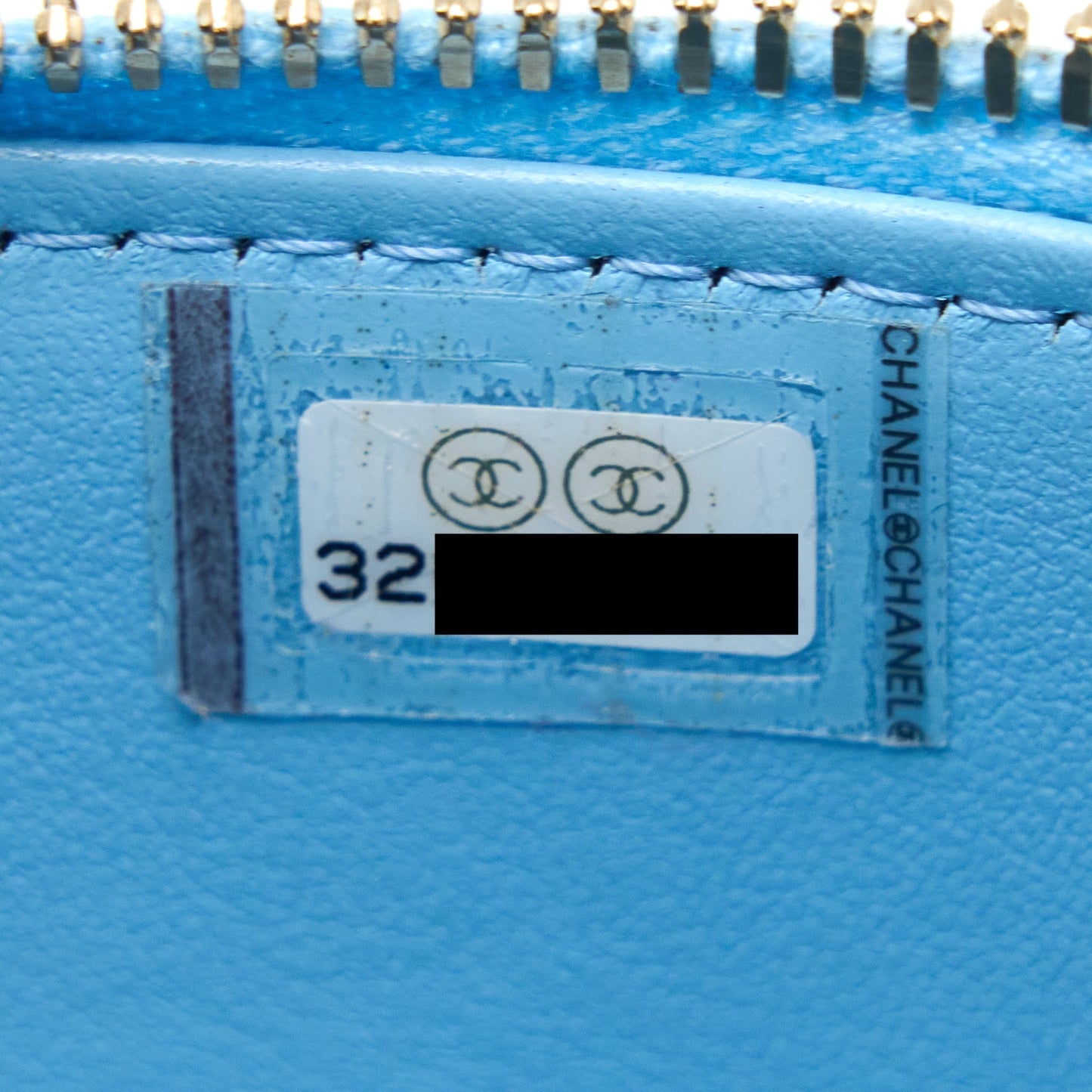 Chanel 22s Letter Top Handle Long Vanity Caviar Blue