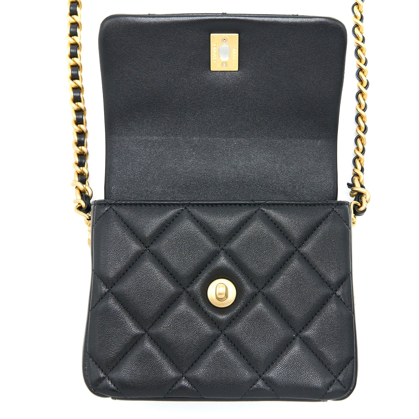Chanel 21B Seasonal Quilted Square Flap Bag Lambskin Black Brushed  (Microchip)